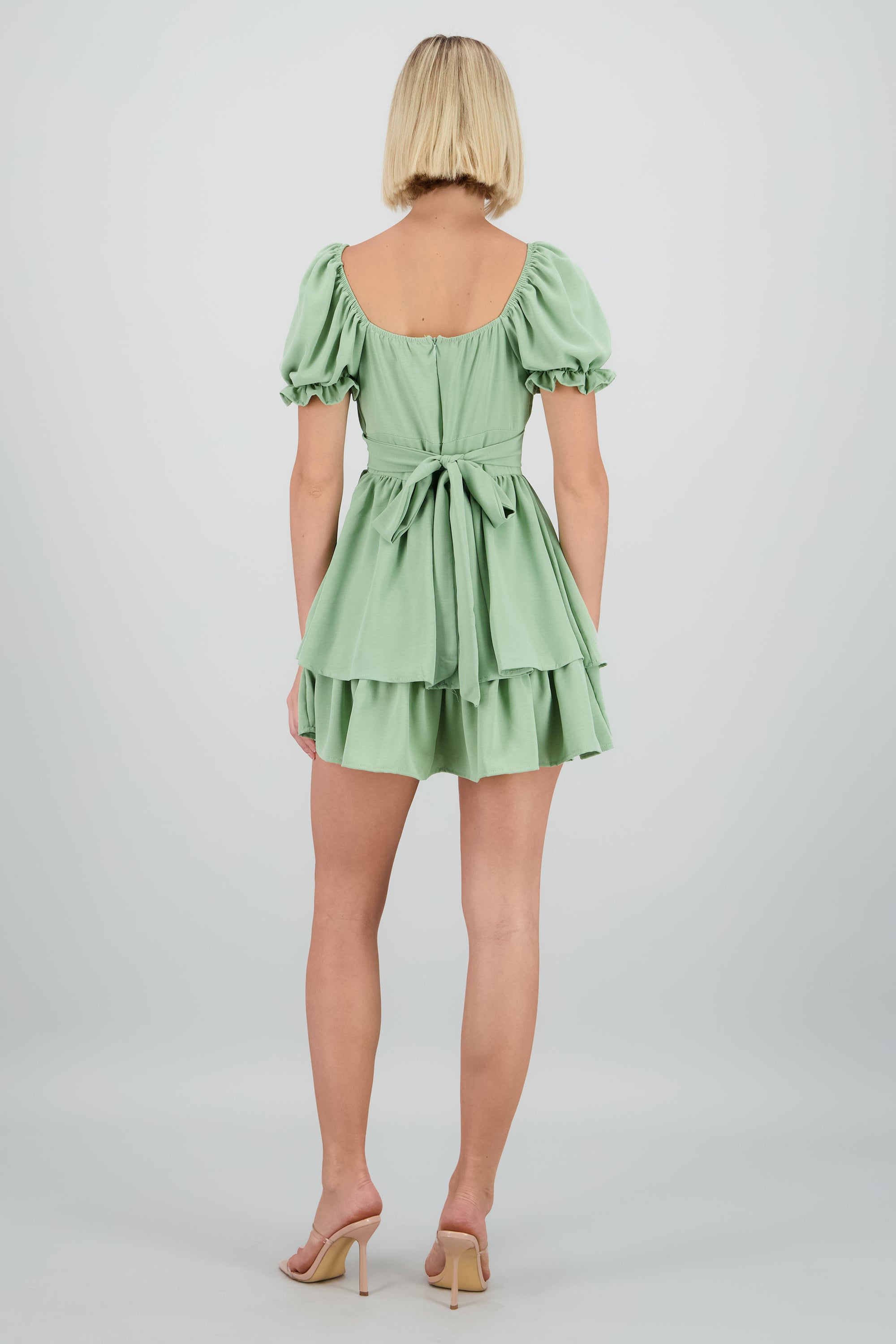 Vestido Mini Capas Moño SAGE