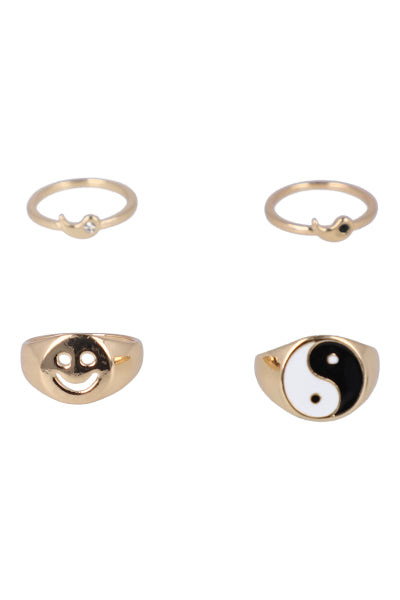Set 3 piezas anillos yin yang