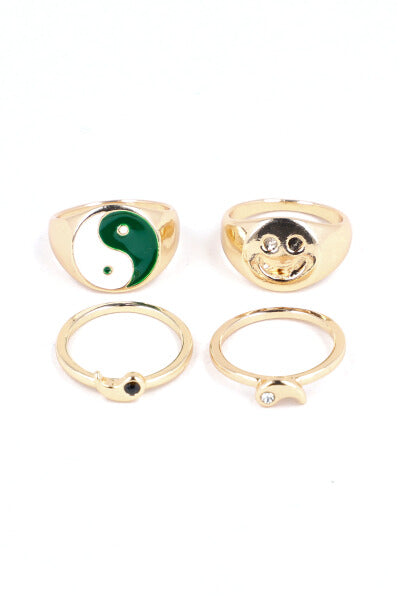 Set 3 piezas anillos yin yang
