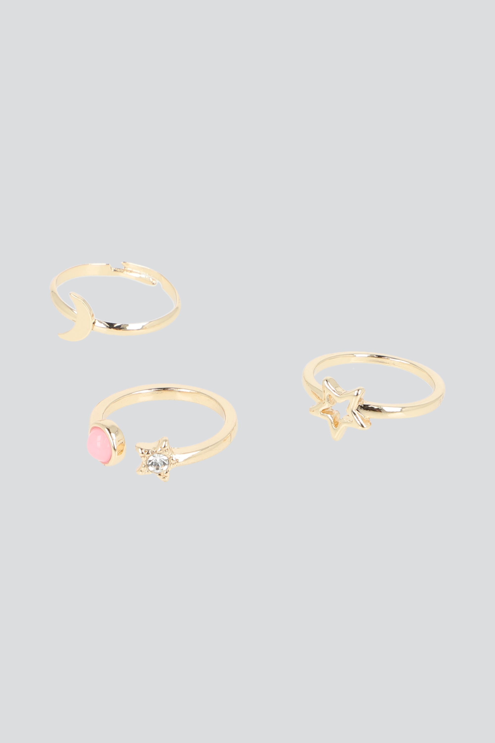 Set 3 Piezas Anillos Luna Estrella