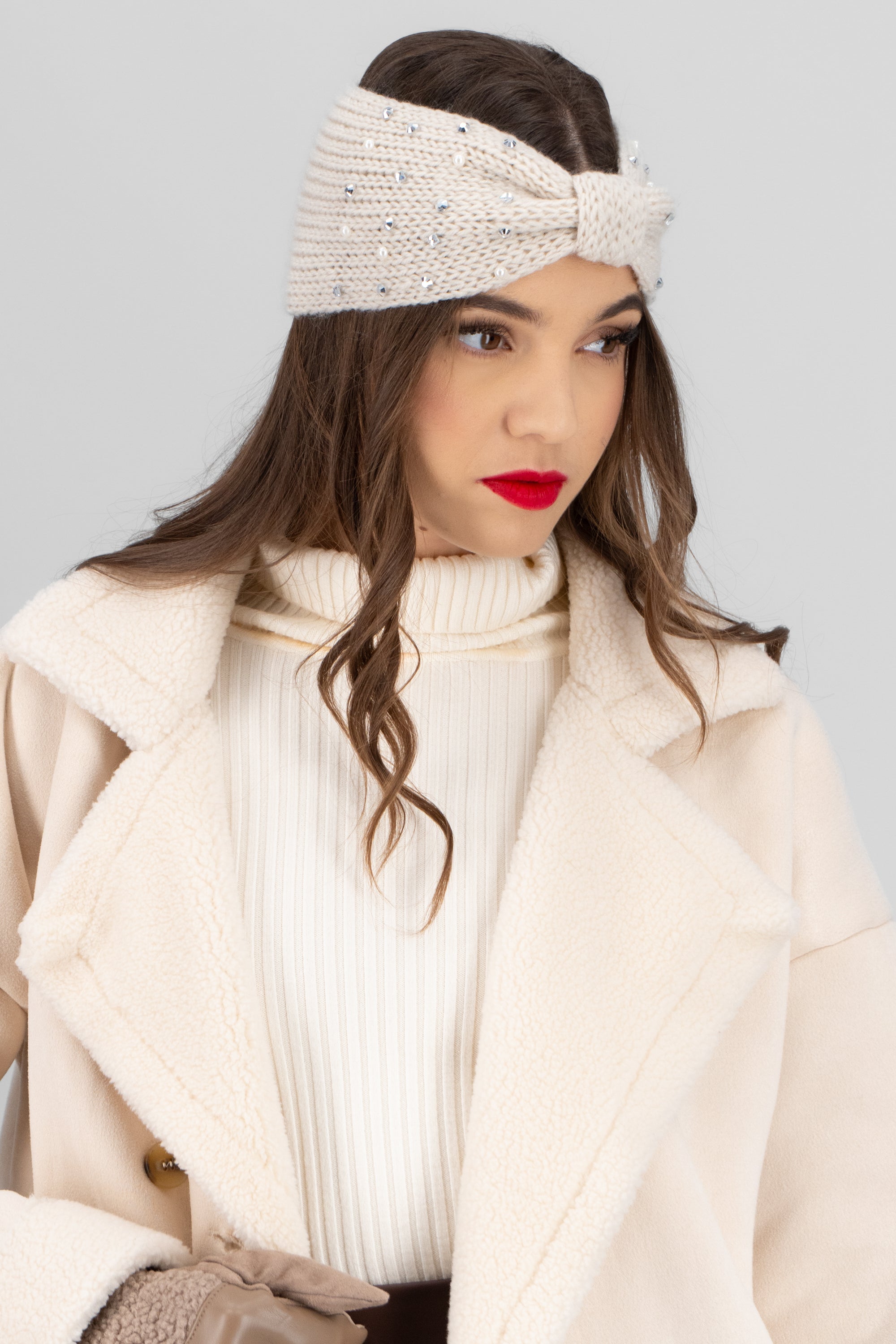 Valerina tejida aplicación perlas brillos BLANCO