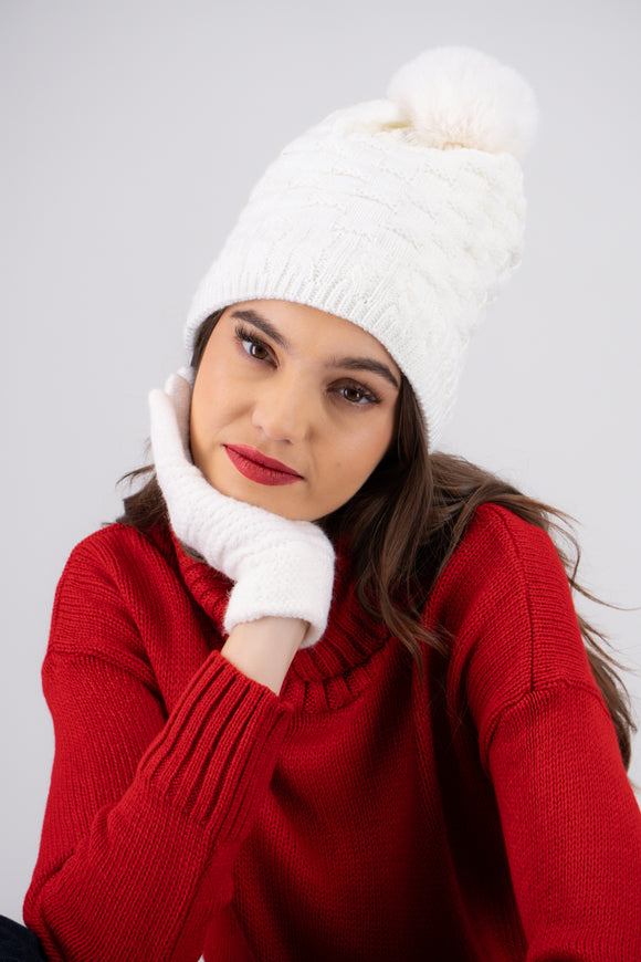 Beanie tejido cuadros