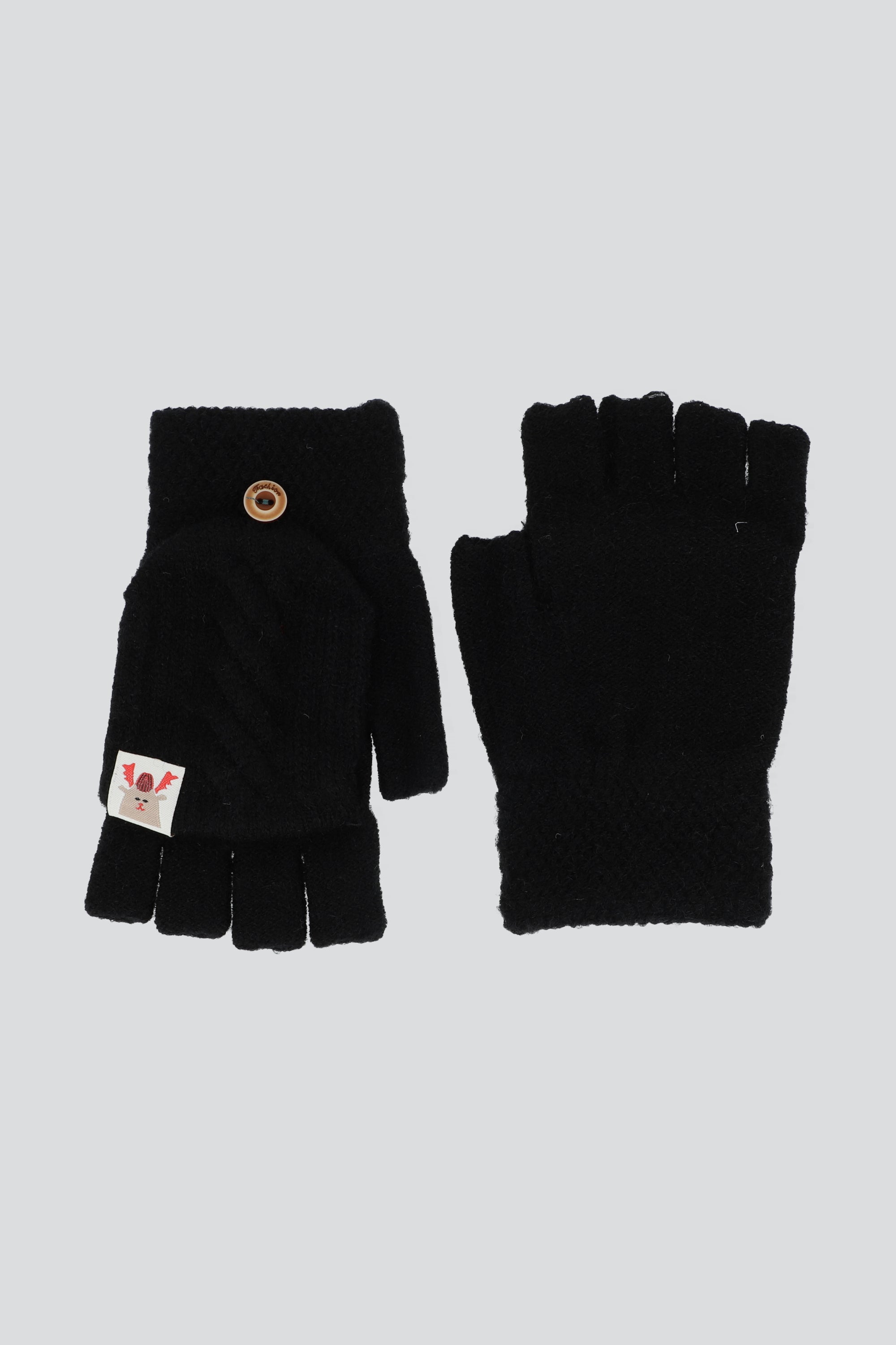 Guantes Dedos Descubiertos Desmontable NEGRO