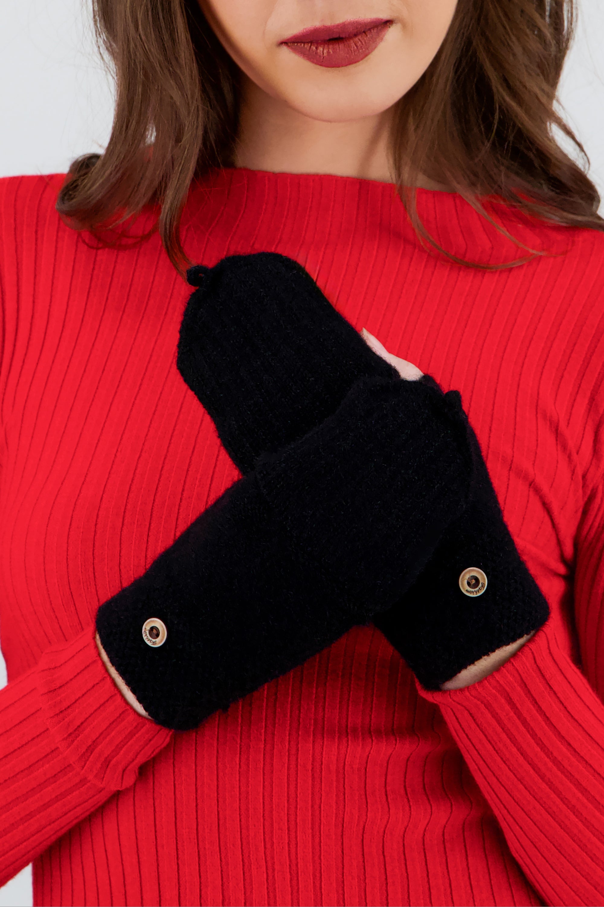 Guantes Dedos Descubiertos Desmontable NEGRO