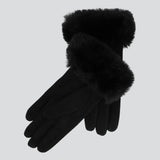 Guantes estampado geométrico peluche bicolor