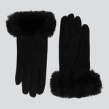 Guantes estampado geométrico peluche bicolor