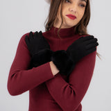 Guantes estampado geométrico peluche bicolor
