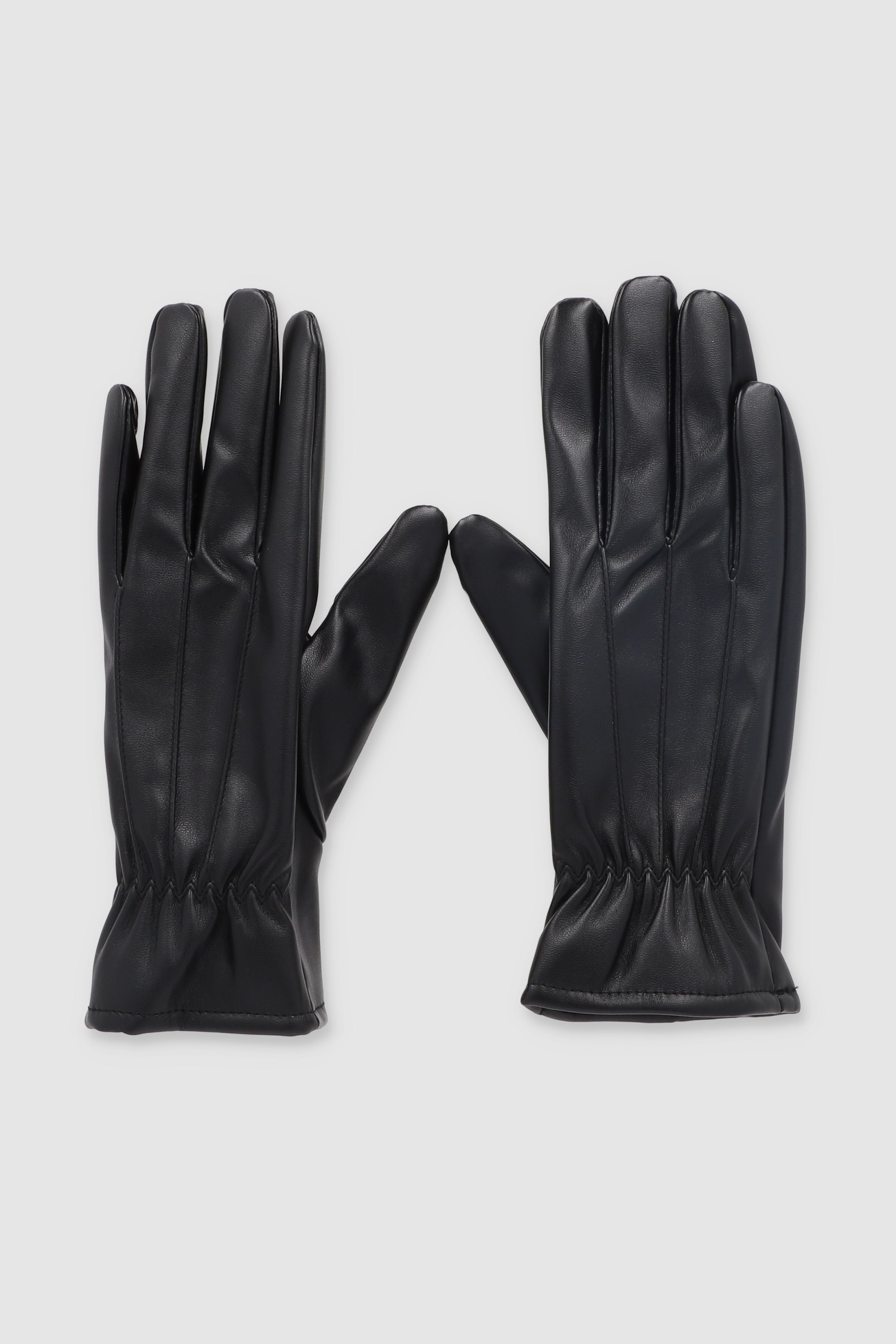 Guantes efecto piel monocolor NEGRO