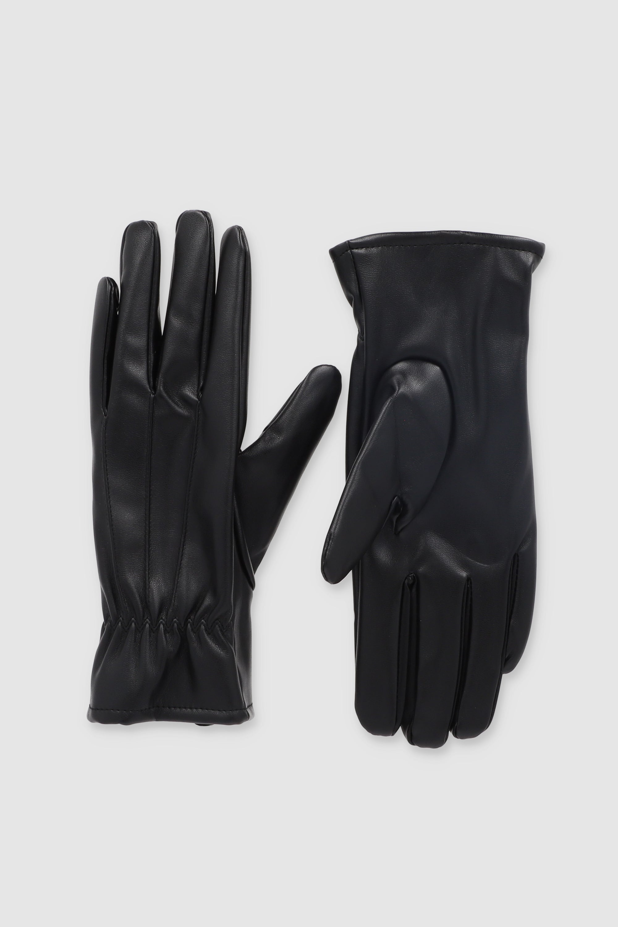 Guantes efecto piel monocolor NEGRO