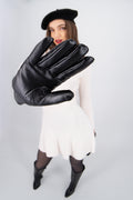 Guantes efecto piel monocolor