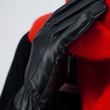 Guantes efecto piel monocolor