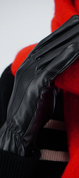Guantes efecto piel monocolor