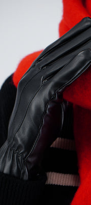 Guantes efecto piel monocolor