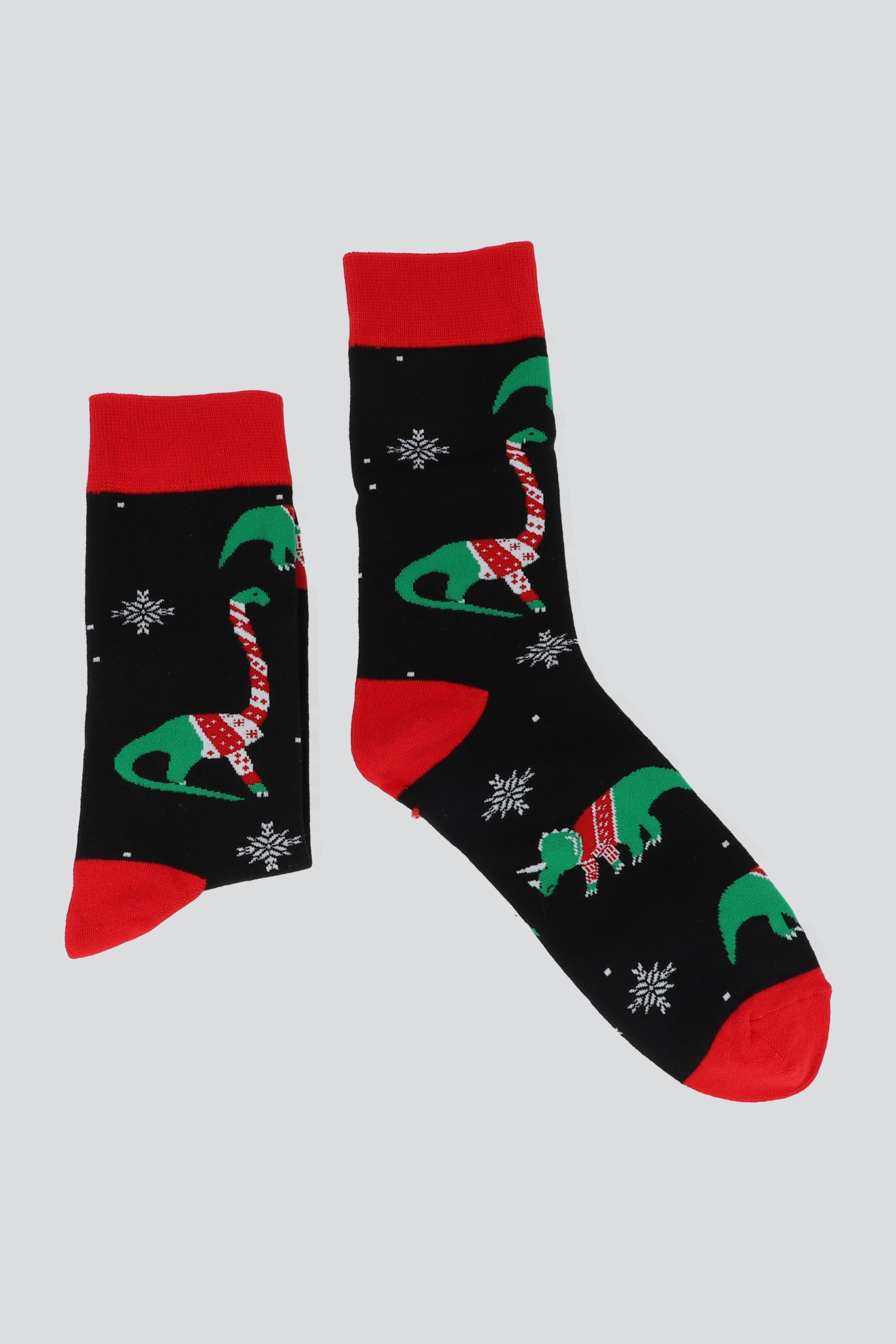 Calcetín navideño dinosaurios NEGRO
