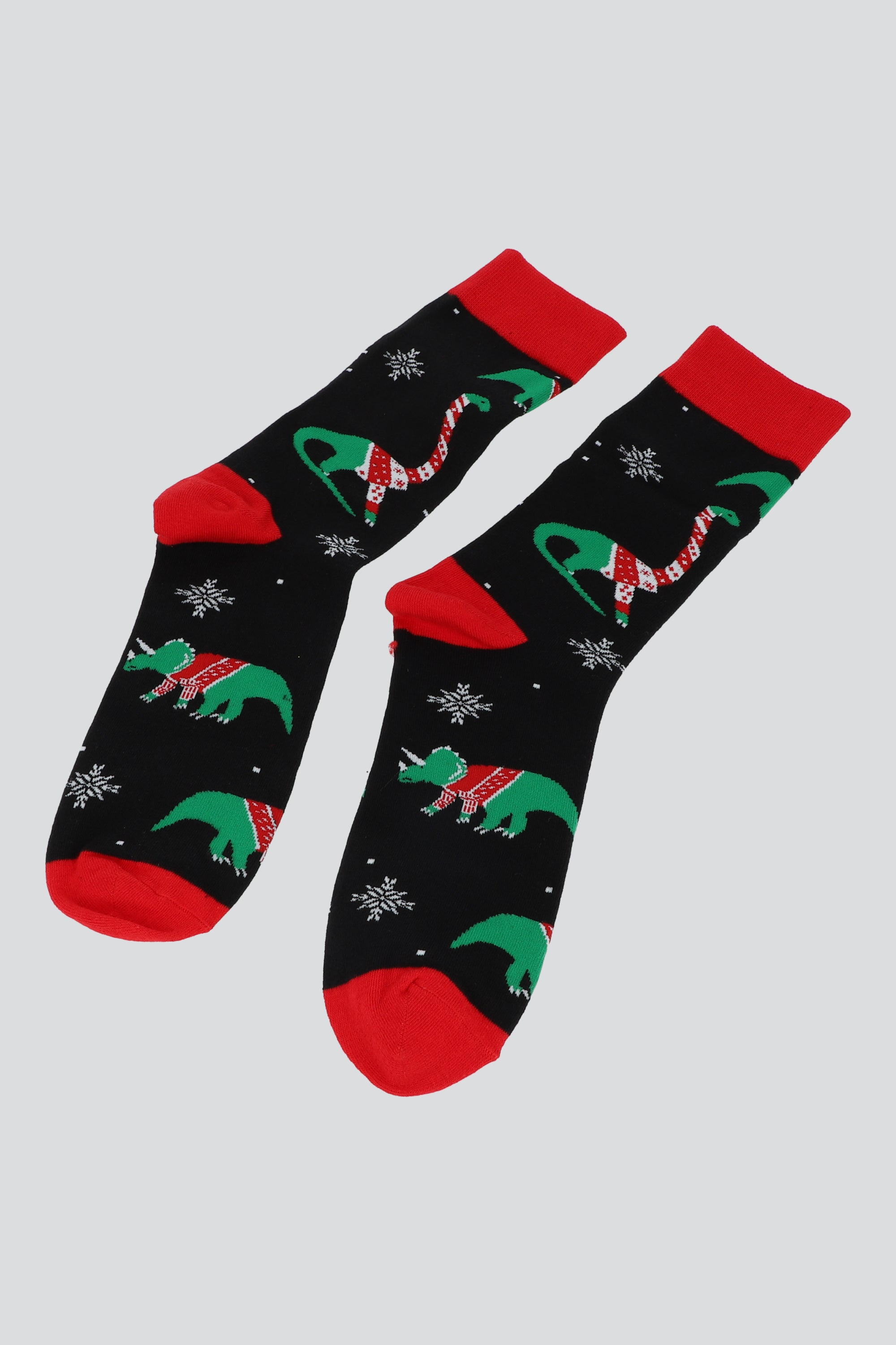 Calcetín navideño dinosaurios NEGRO