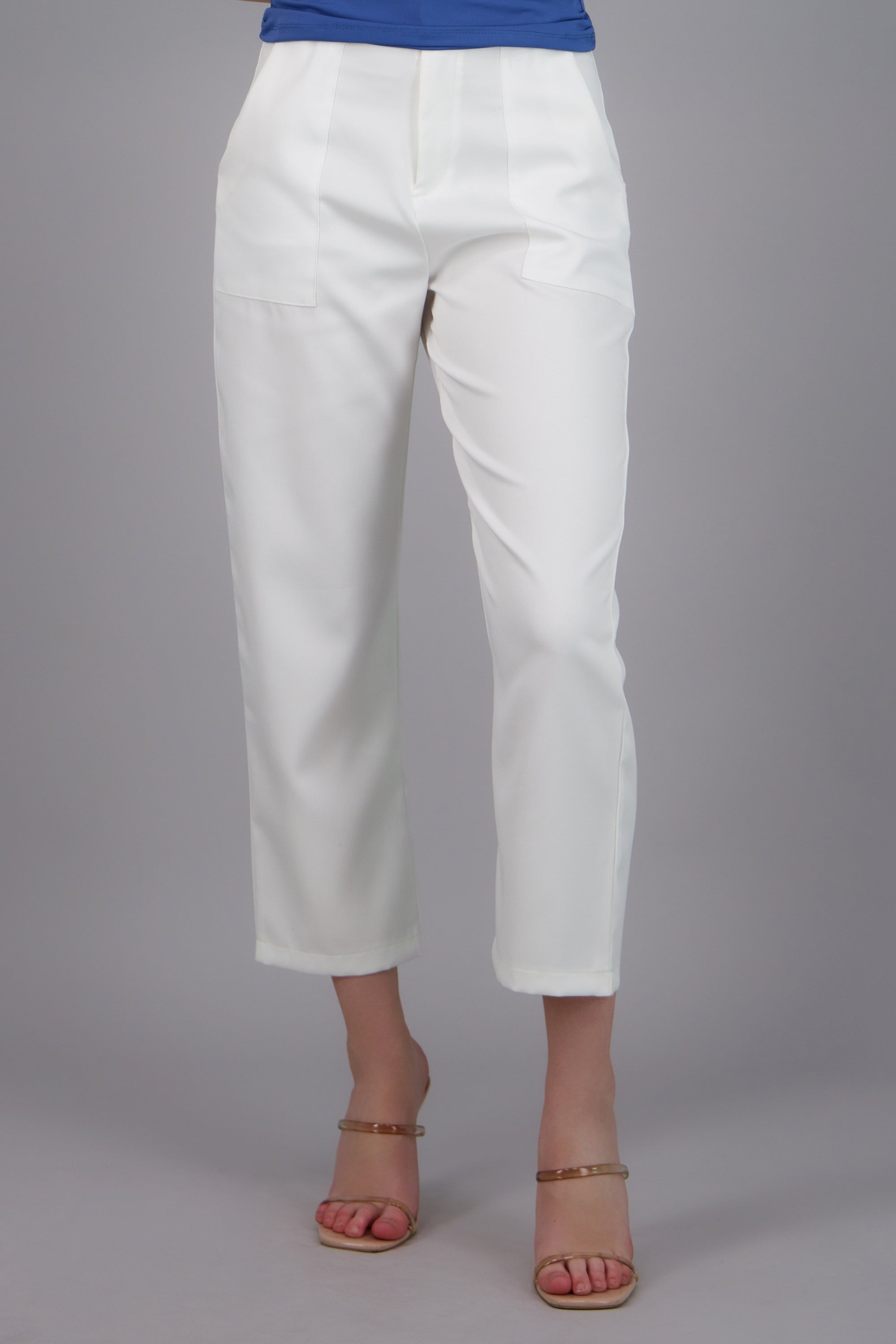 Pantalón Cintura Alta Capri Bolsas HUESO