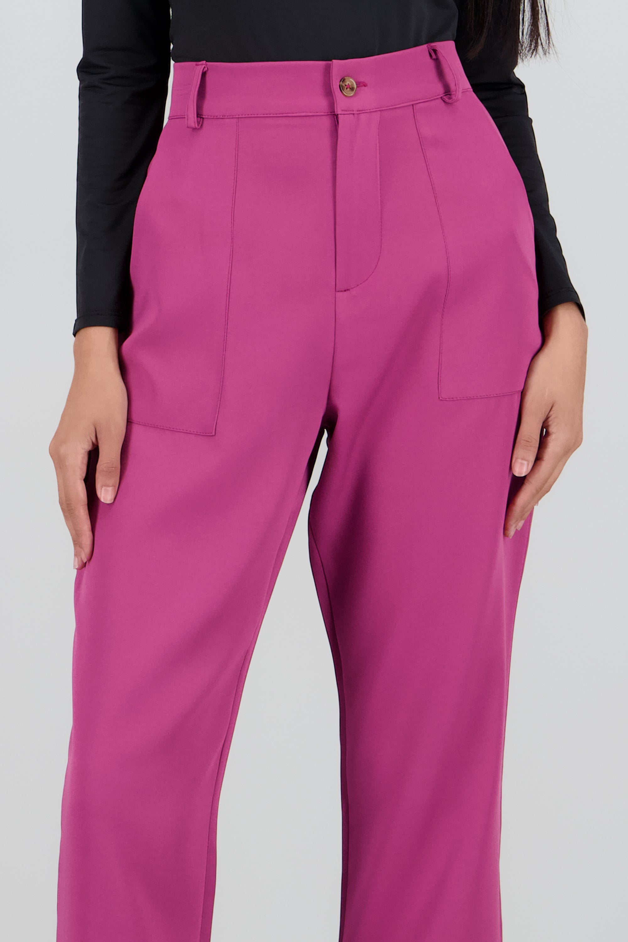 Pantalón Cintura Alta Capri Bolsas BUGAMBILIA