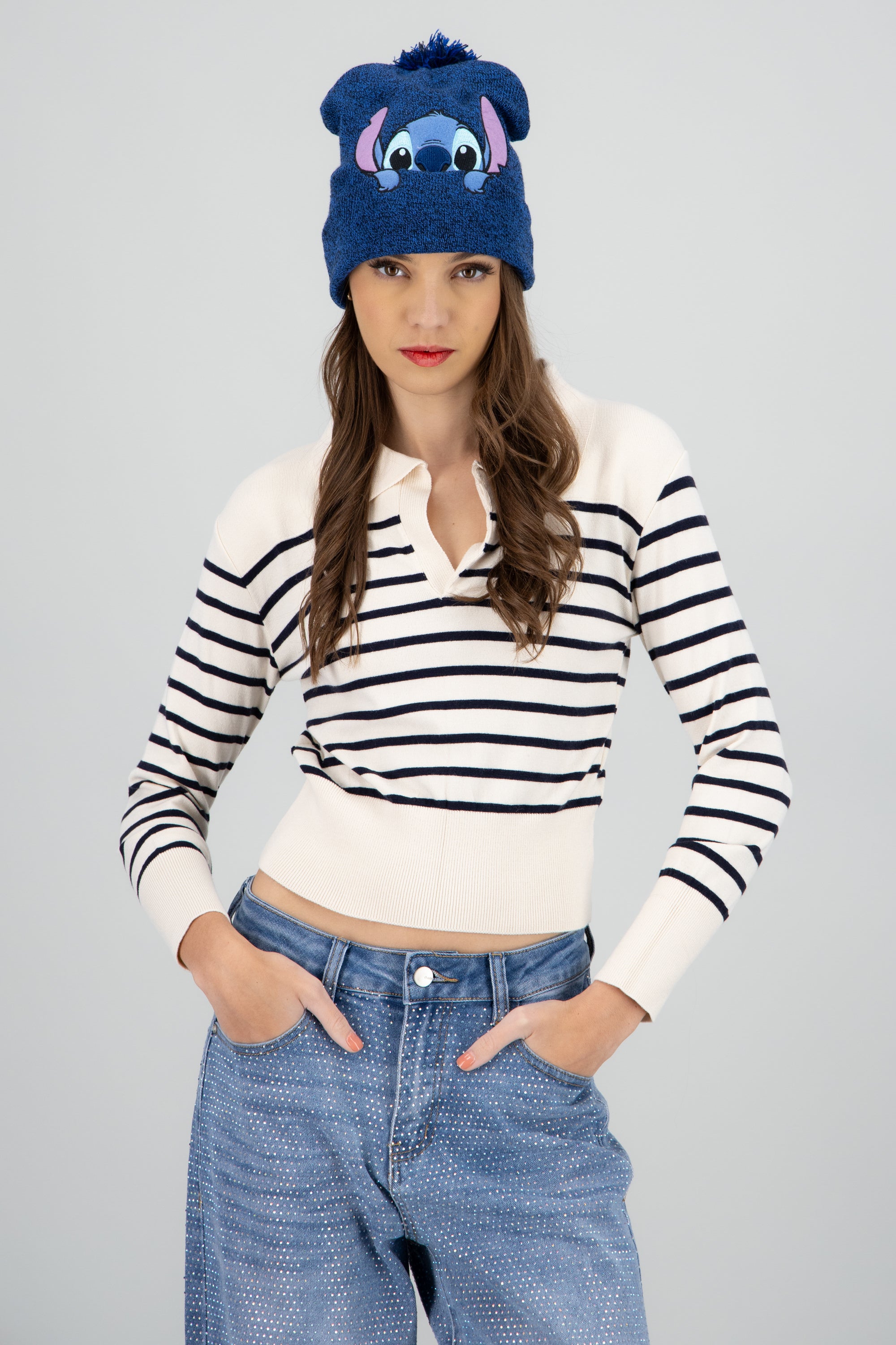 Beani tejido Stitch AZUL