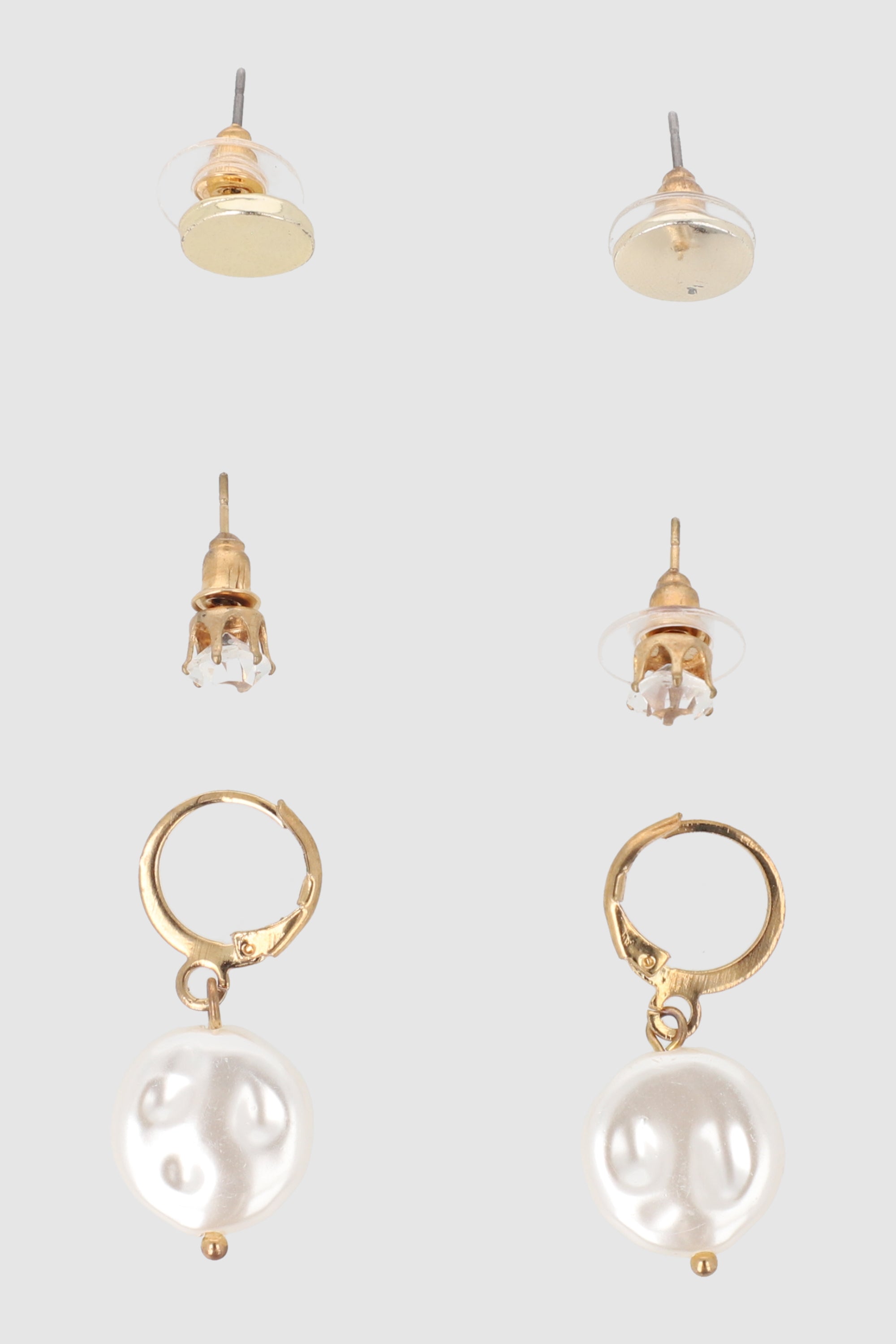 3 Pr Aretes Perlas ORO