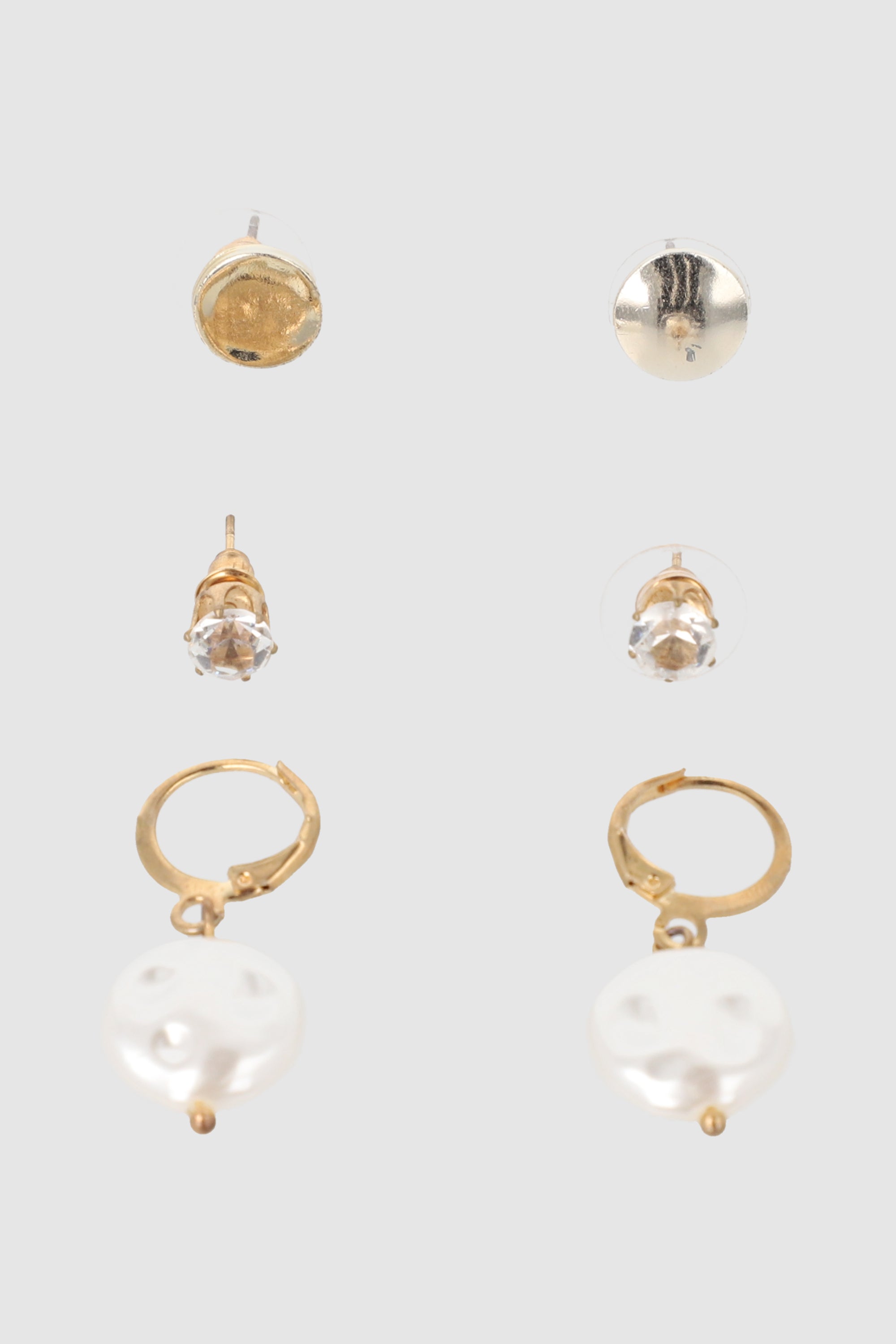 3 Pr Aretes Perlas ORO