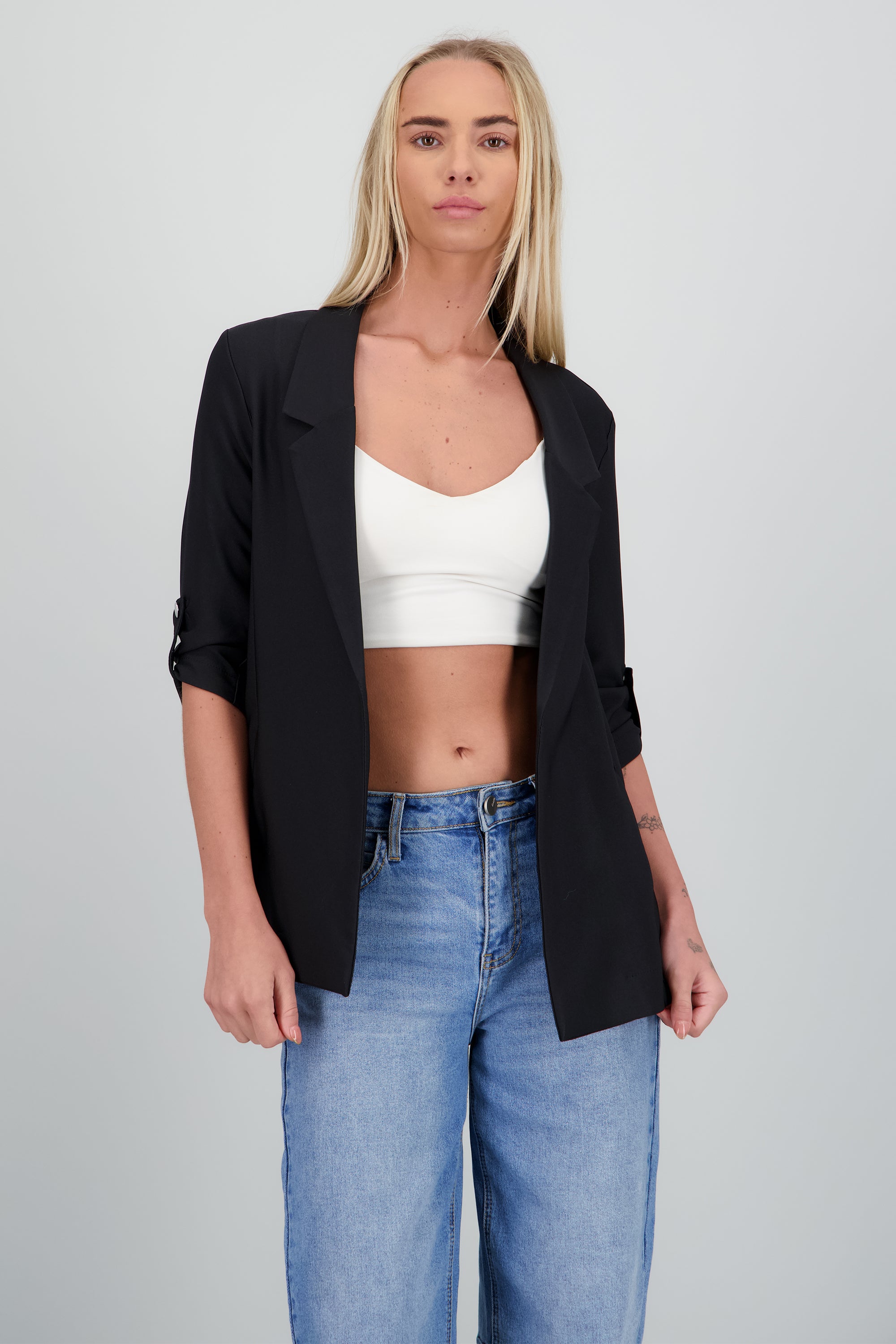 Saco Liso Manga Elevadores NEGRO