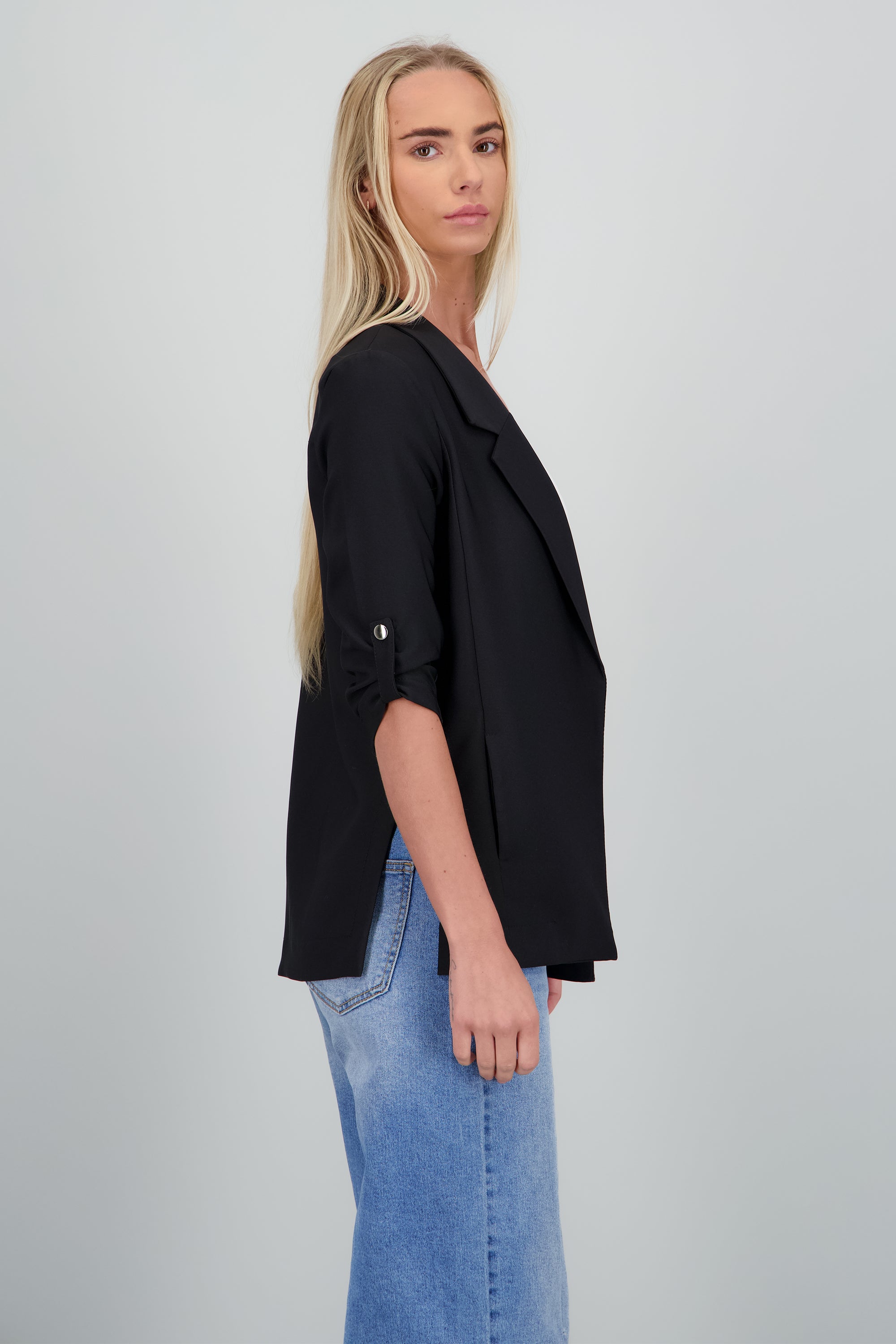 Saco Liso Manga Elevadores NEGRO