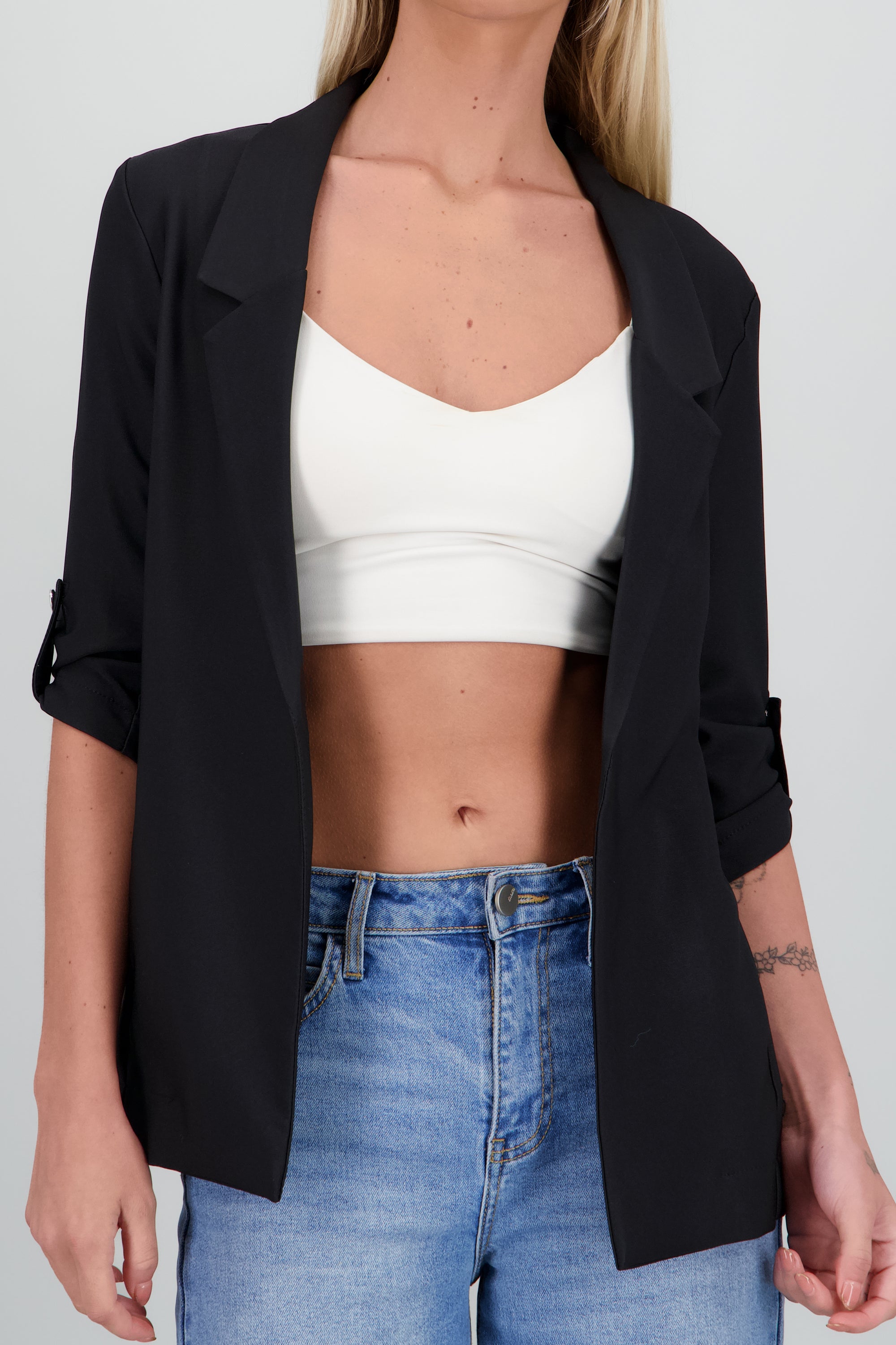 Saco Liso Manga Elevadores NEGRO