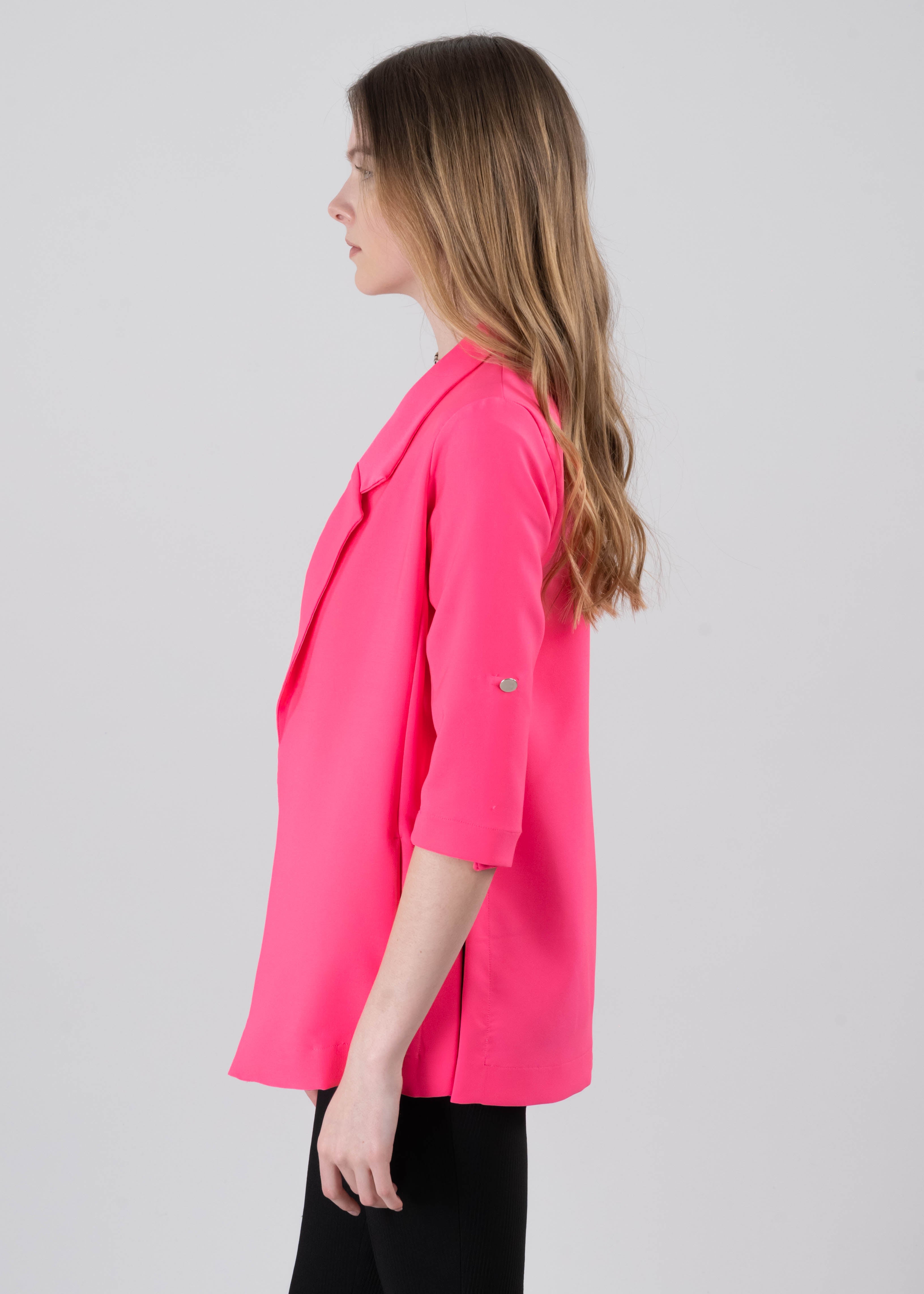 Saco Liso Manga Elevadores ROSA NEON