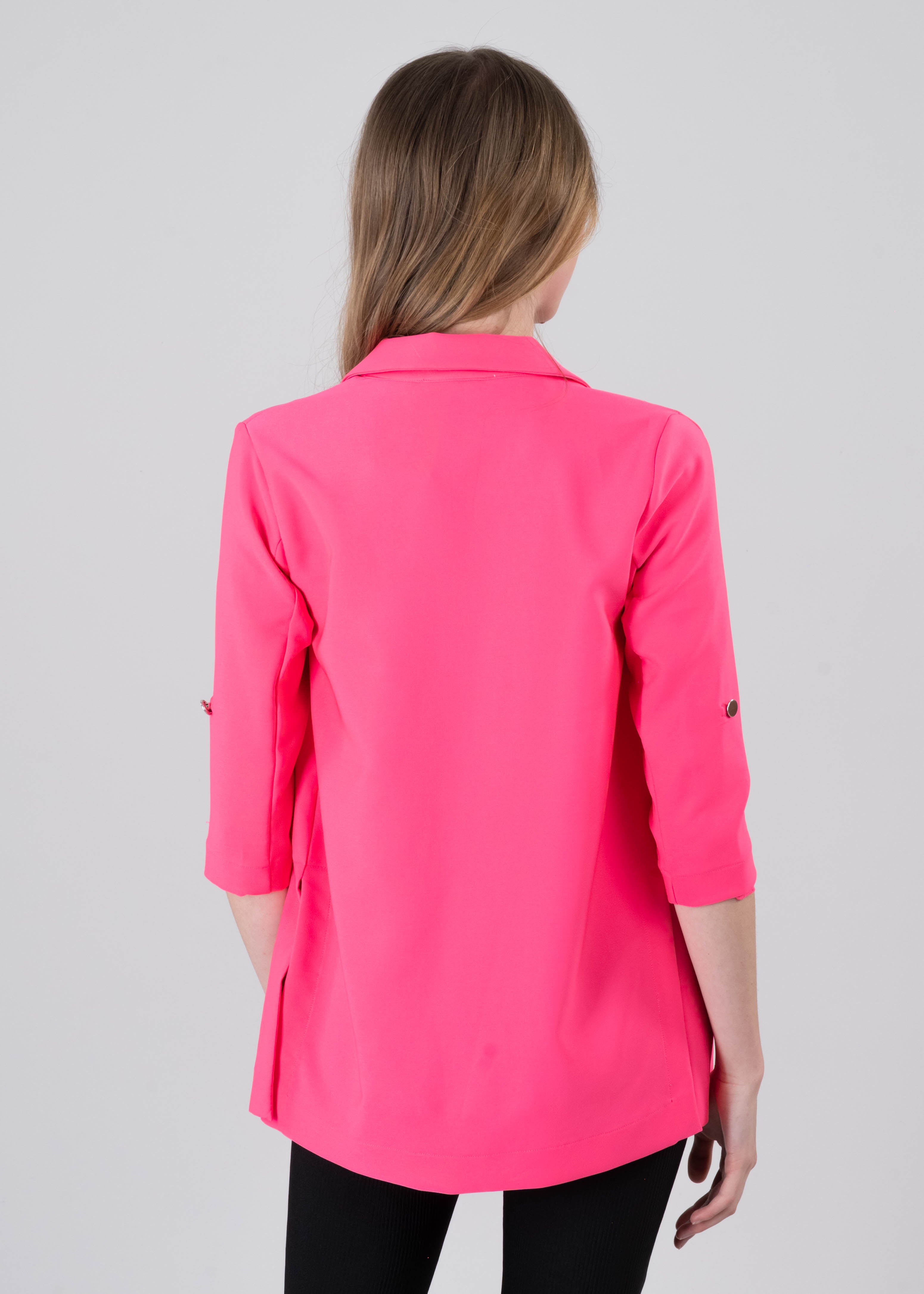 Saco Liso Manga Elevadores ROSA NEON