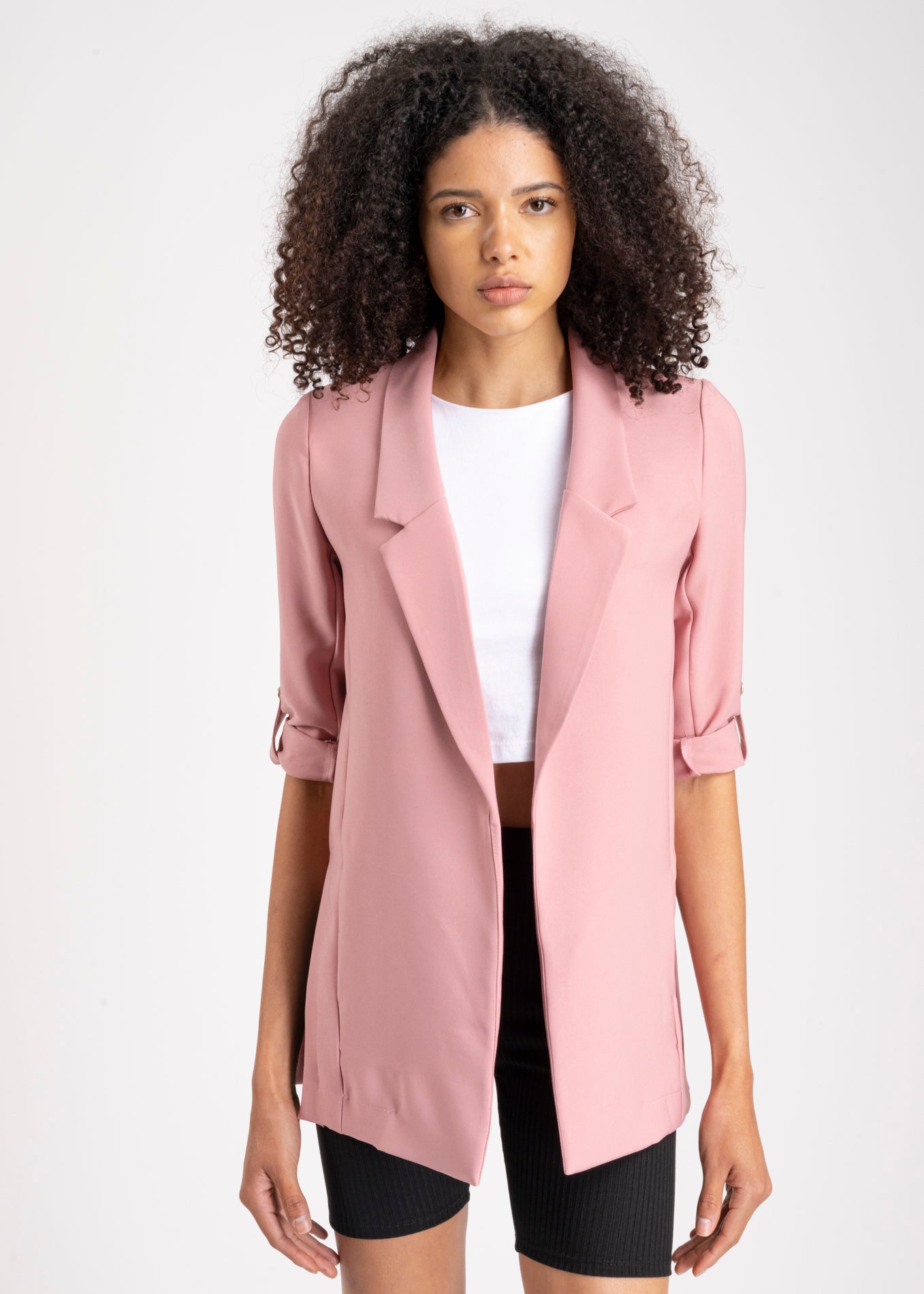 Saco Liso Manga Elevadores ROSA