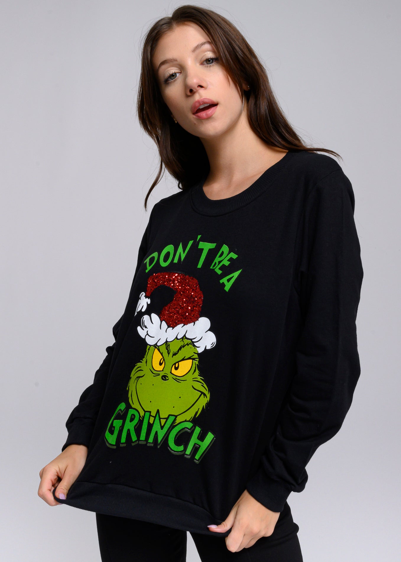 Sudadera Grinch brillos NEGRO