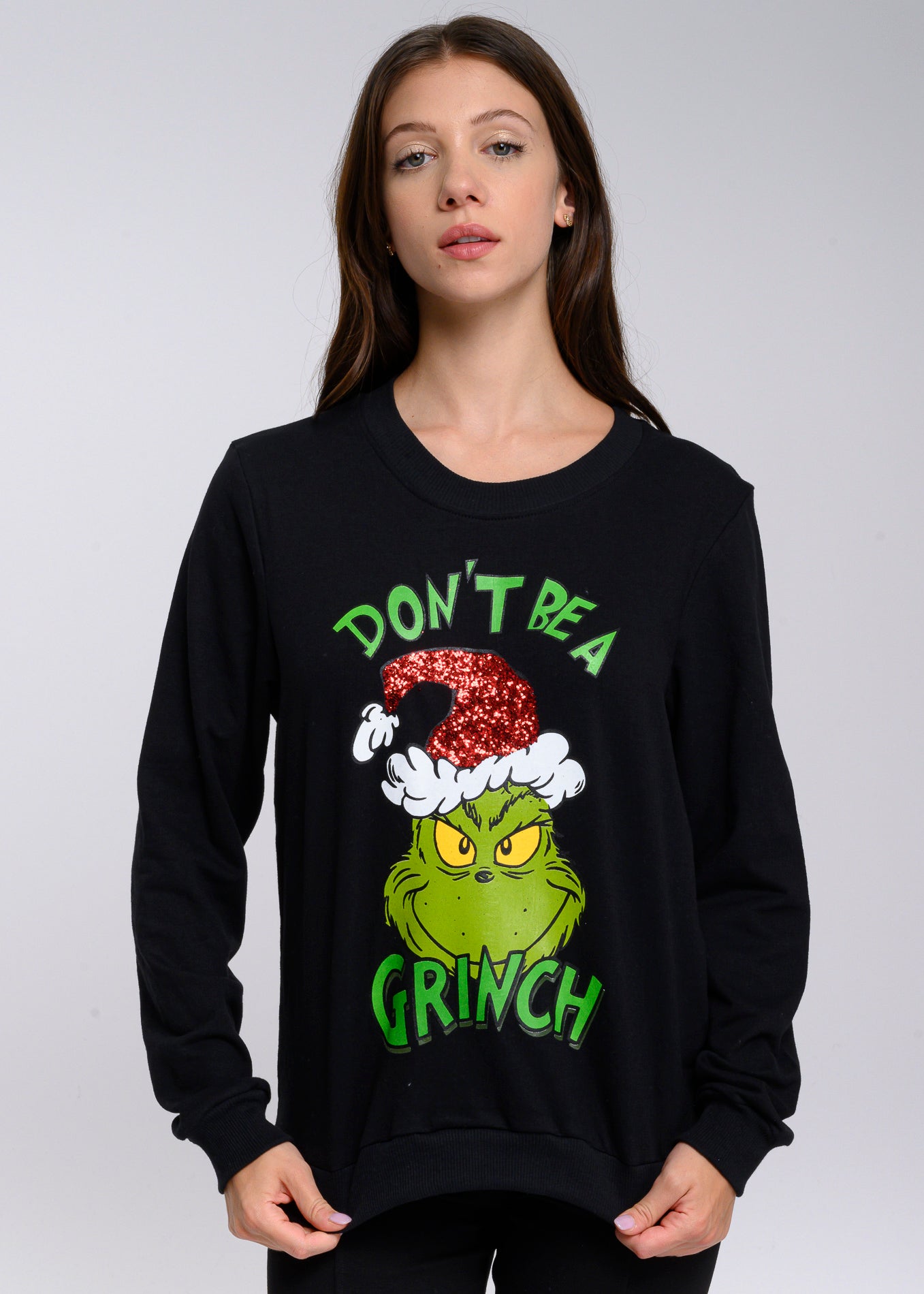Sudadera Grinch brillos NEGRO