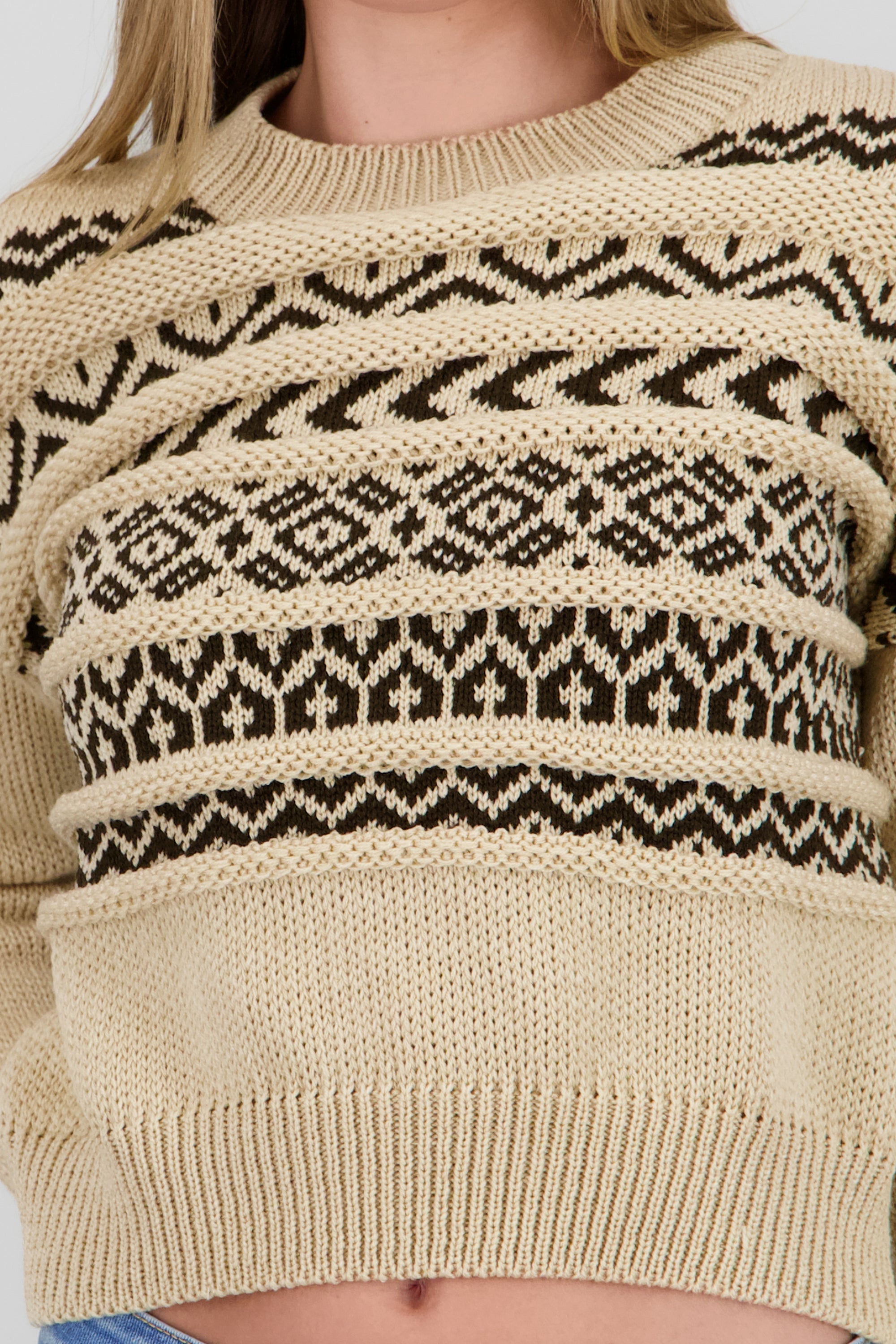 Suéter tejido grecas BEIGE