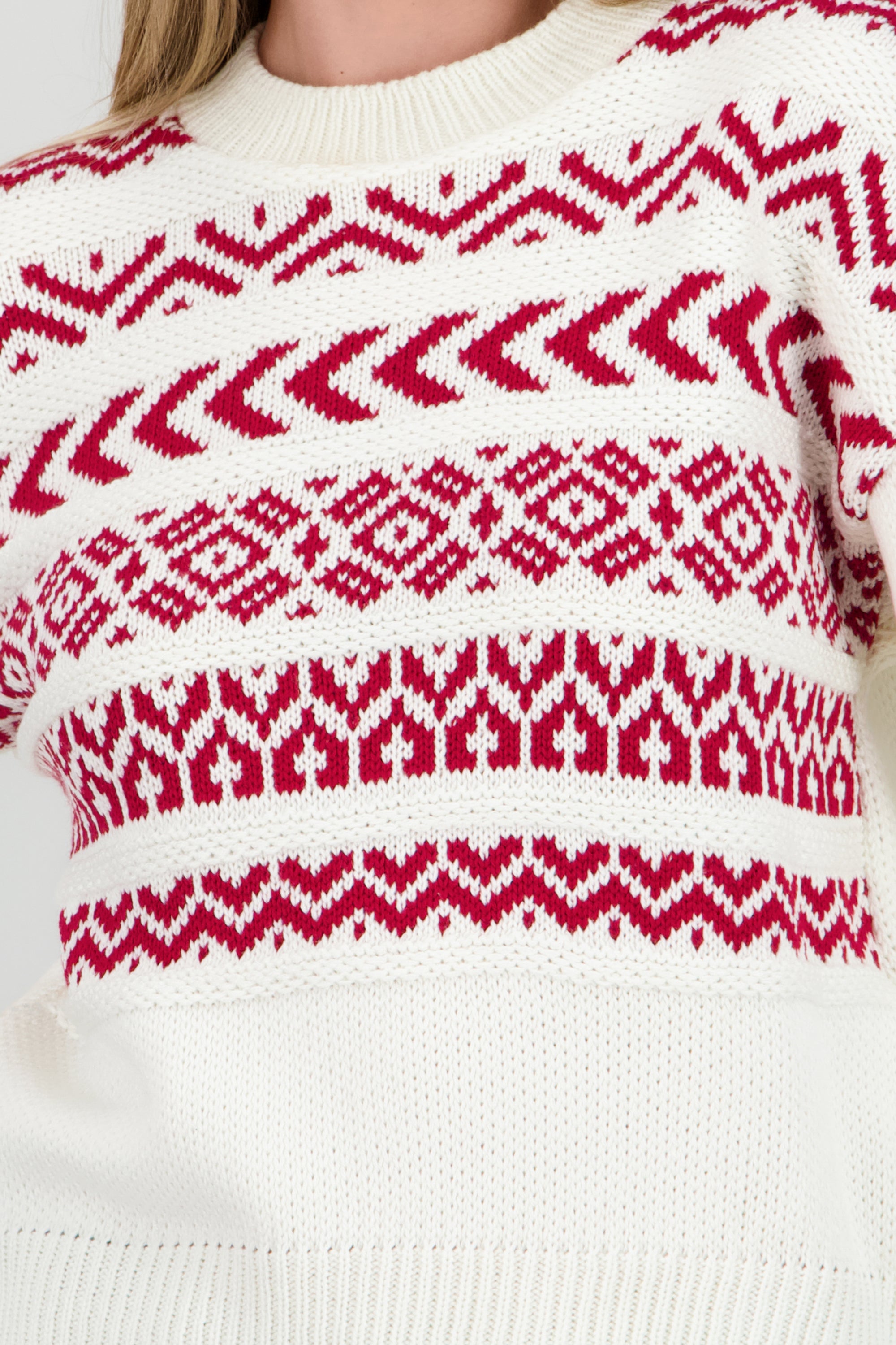 Suéter tejido grecas BLANCO COMBO