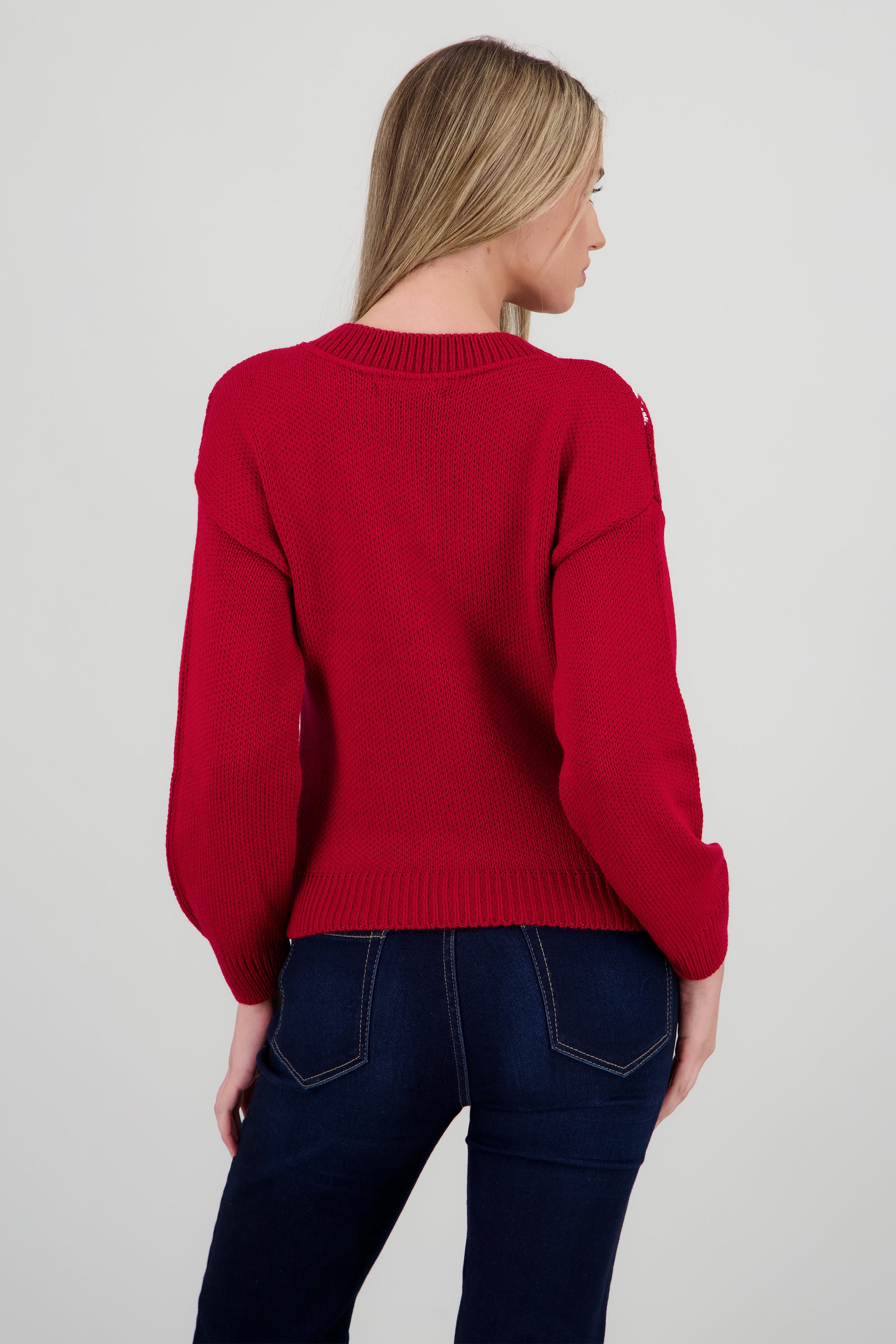 Suéter tejido grecas ROJO COMBO