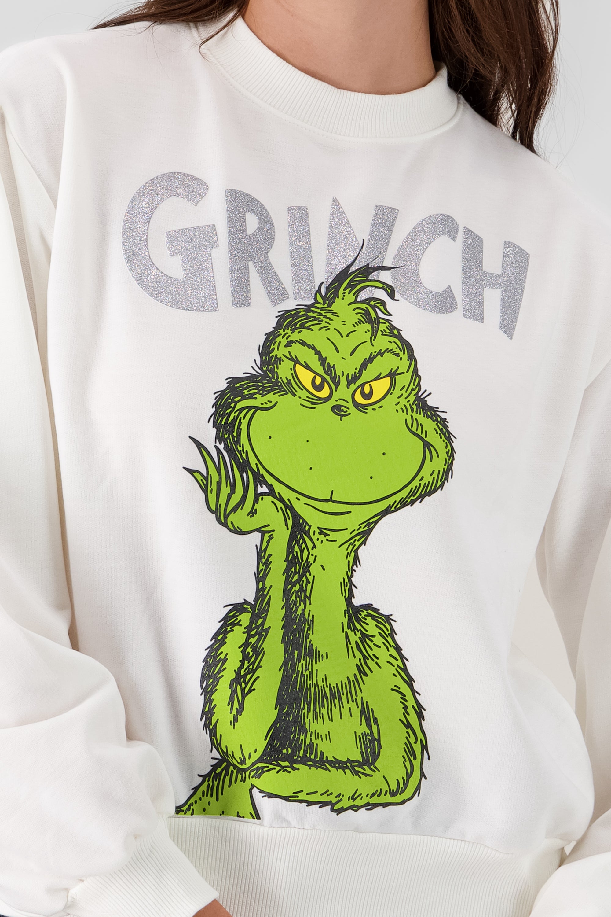 Sudadera oversize manga globo Grinch BEIGE