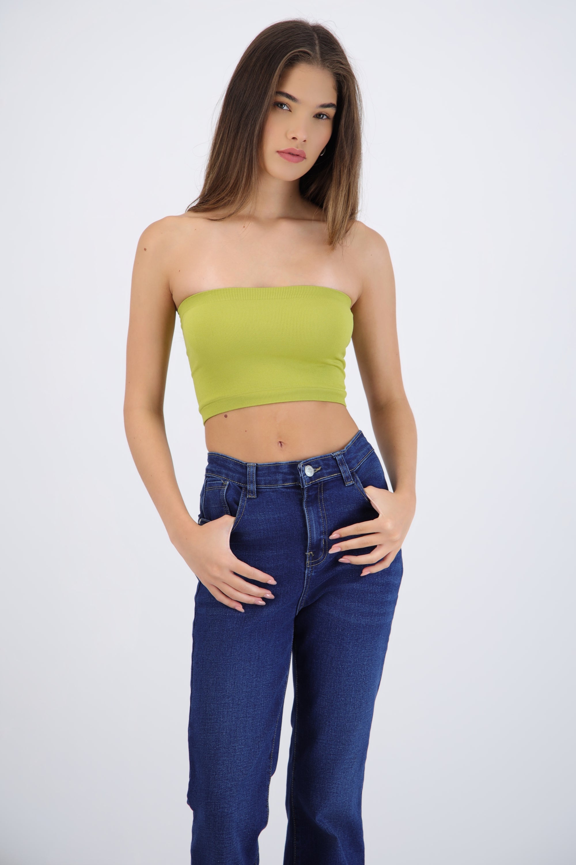 Top tubo seamless acanalado liso