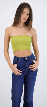 Top tubo seamless acanalado liso