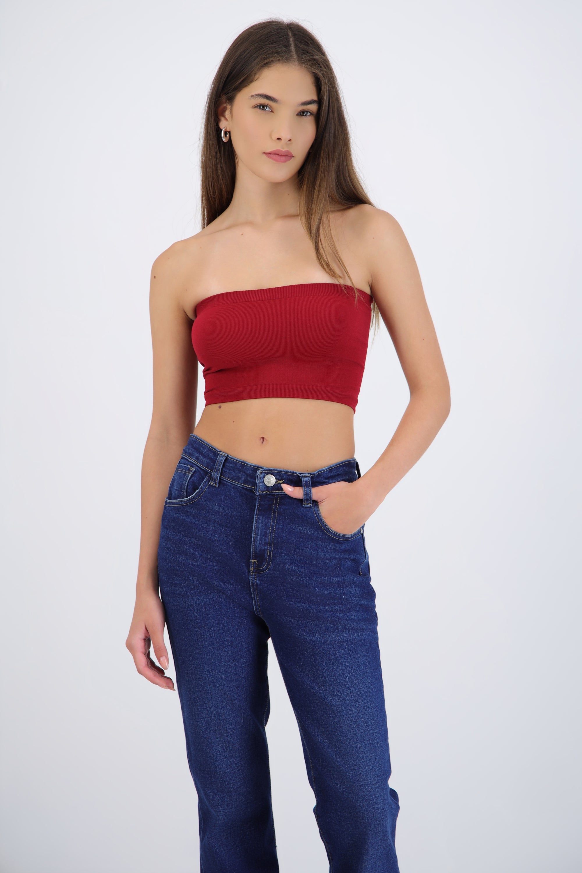 Top tubo seamless acanalado liso