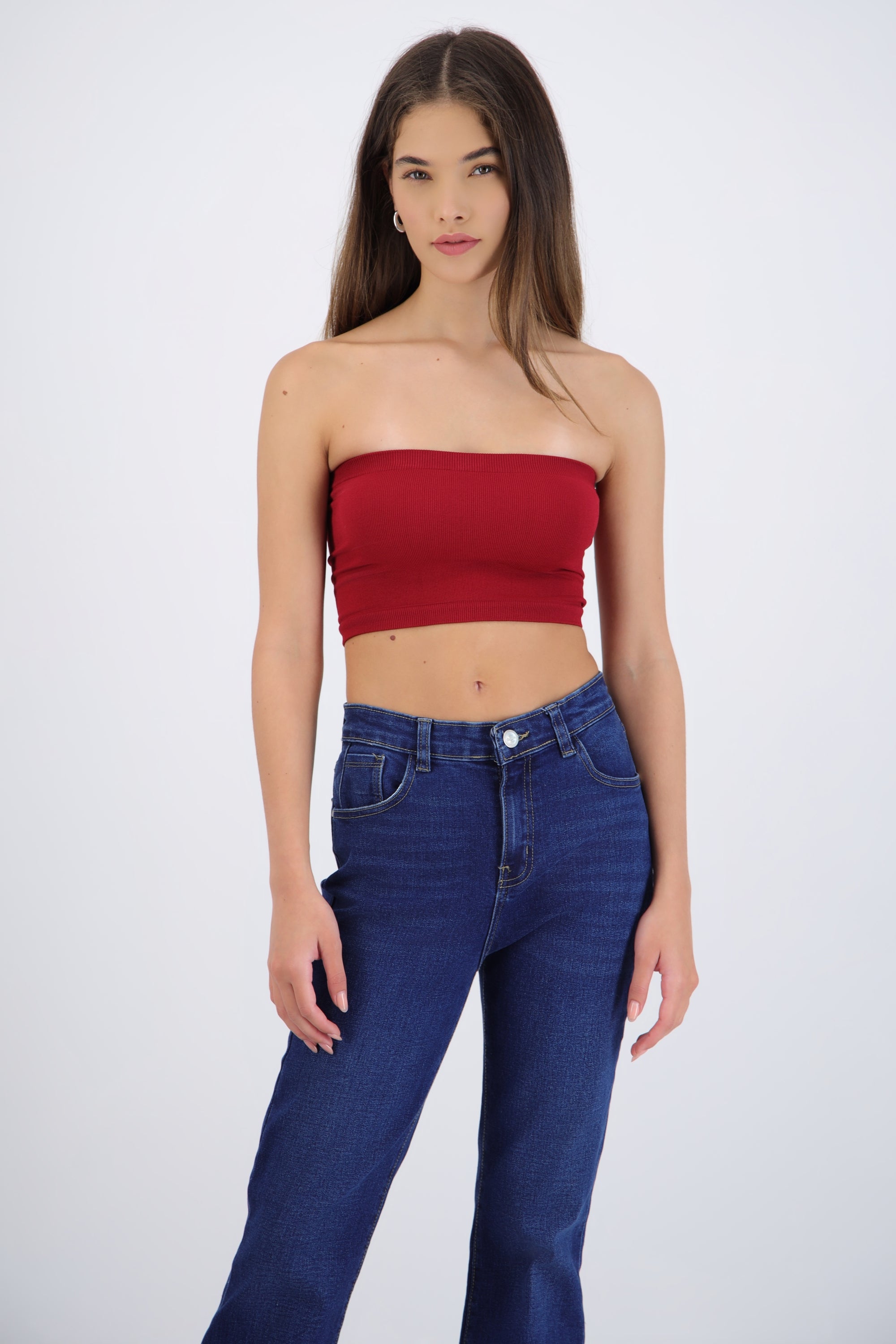 Top tubo seamless acanalado liso