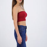 Top tubo seamless acanalado liso