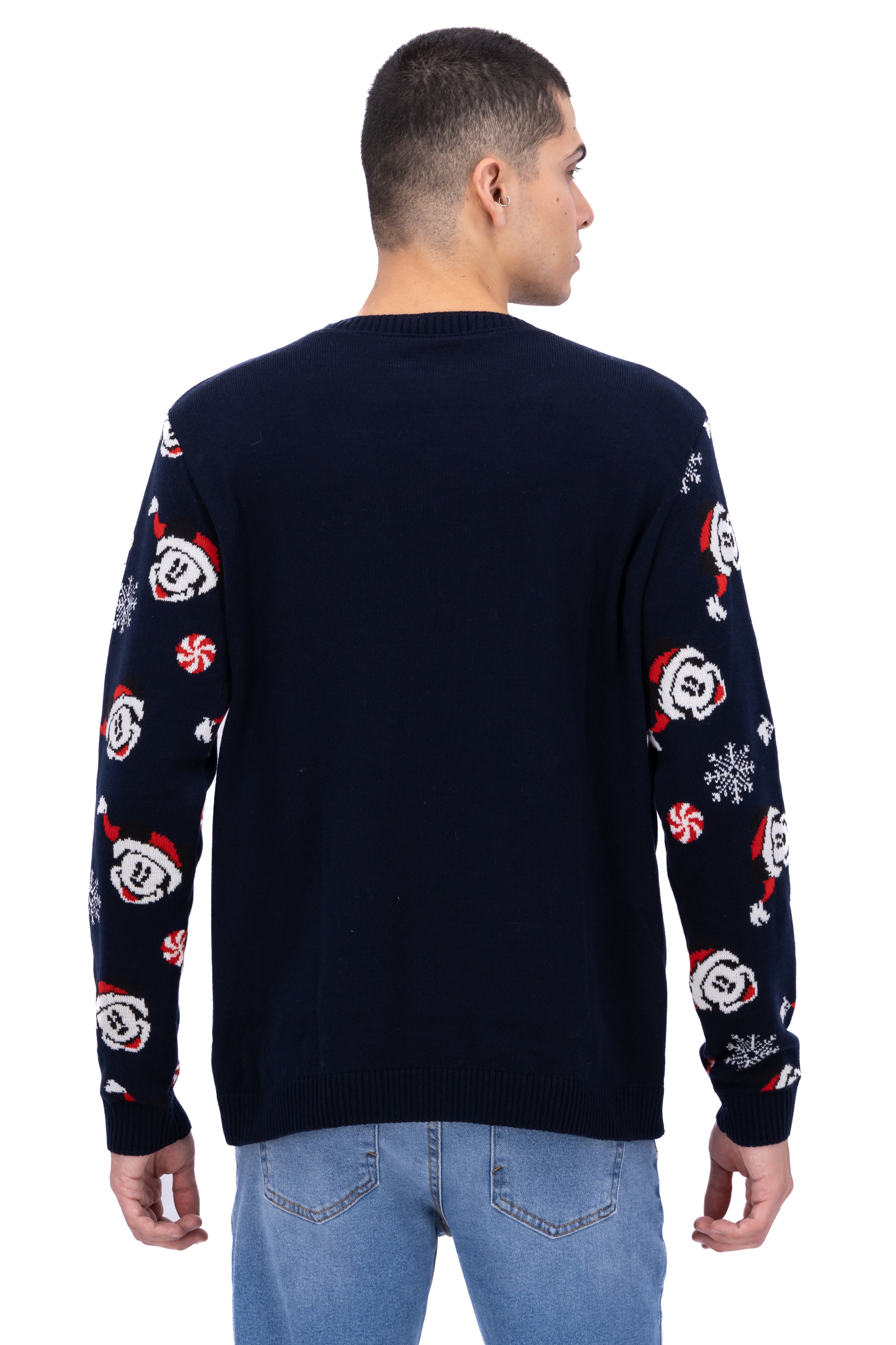Suéter navideño Mickey Mouse copos nieve MARINO