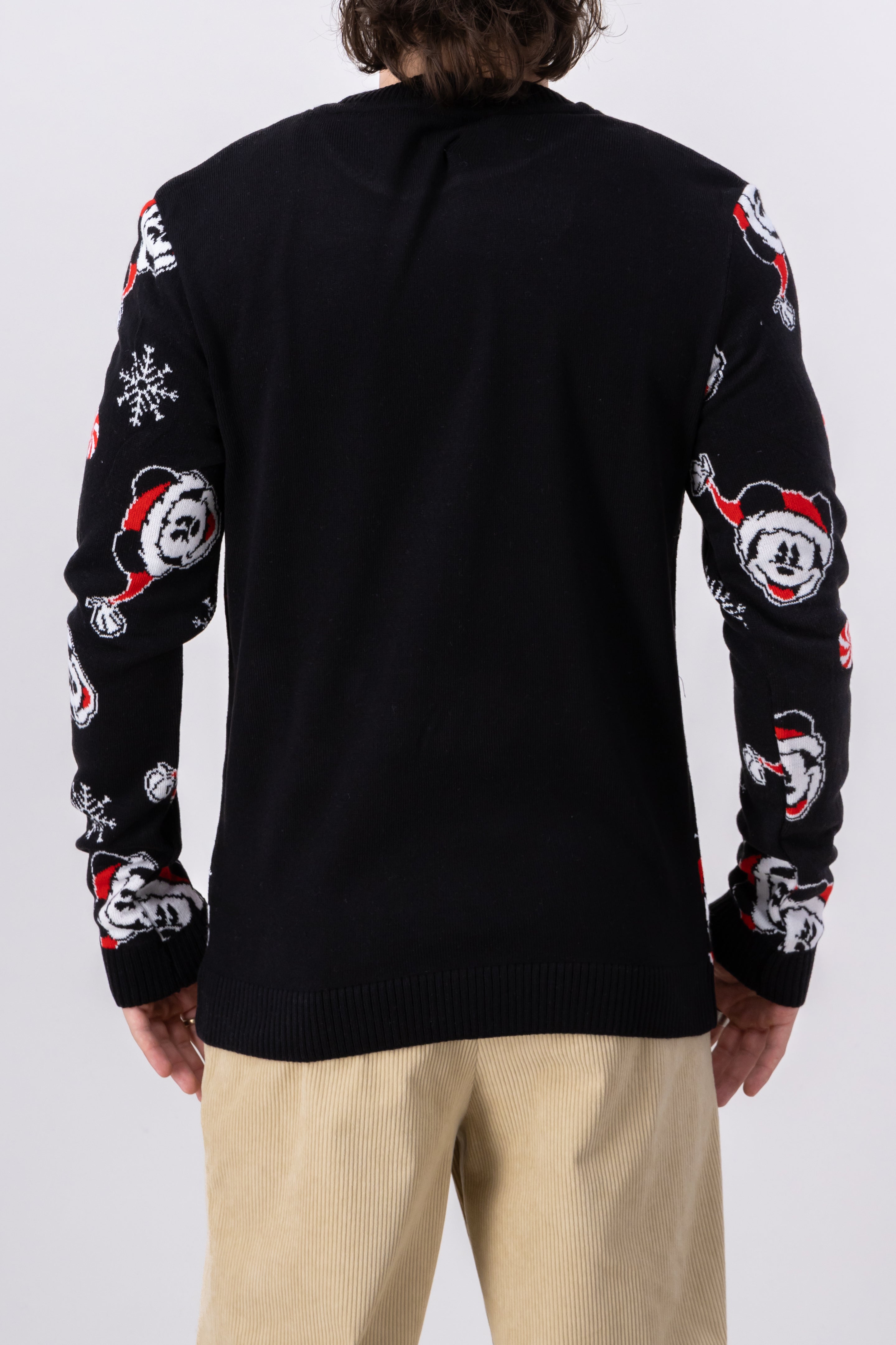 Suéter navideño Mickey Mouse copos nieve NEGRO