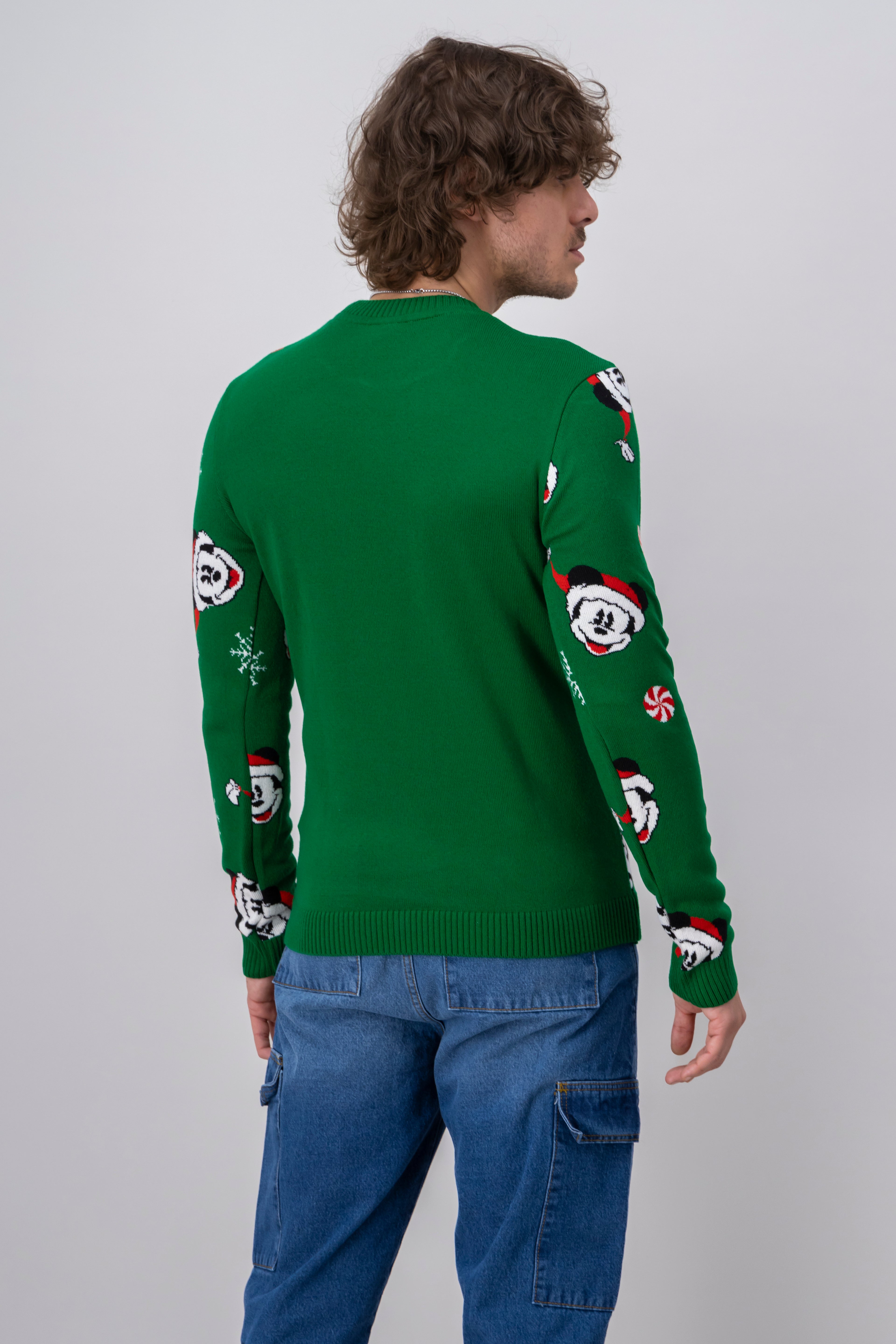 Suéter navideño Mickey Mouse copos nieve VERDE