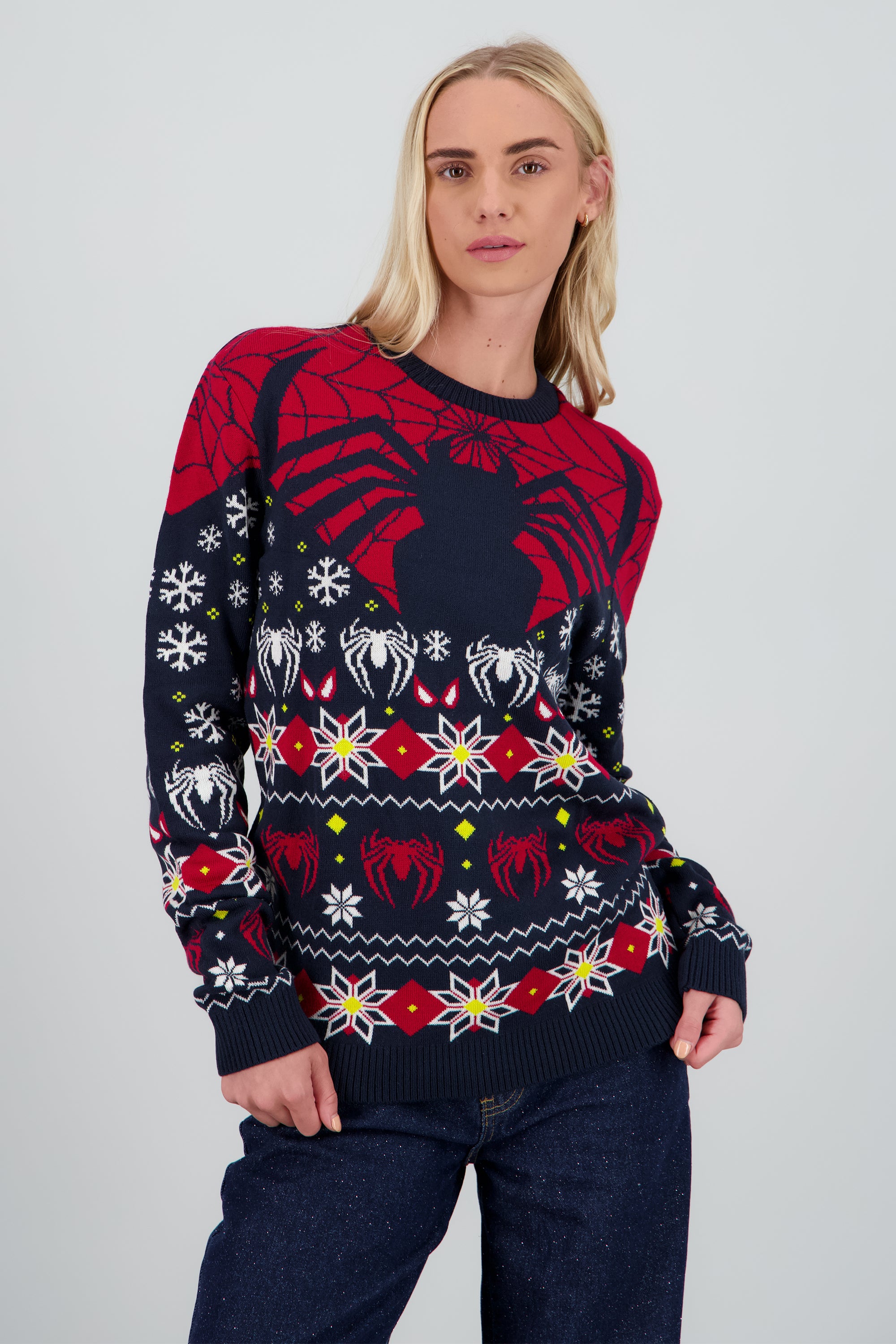 Suéter navideño unisex Spiderman MARINO COMBO