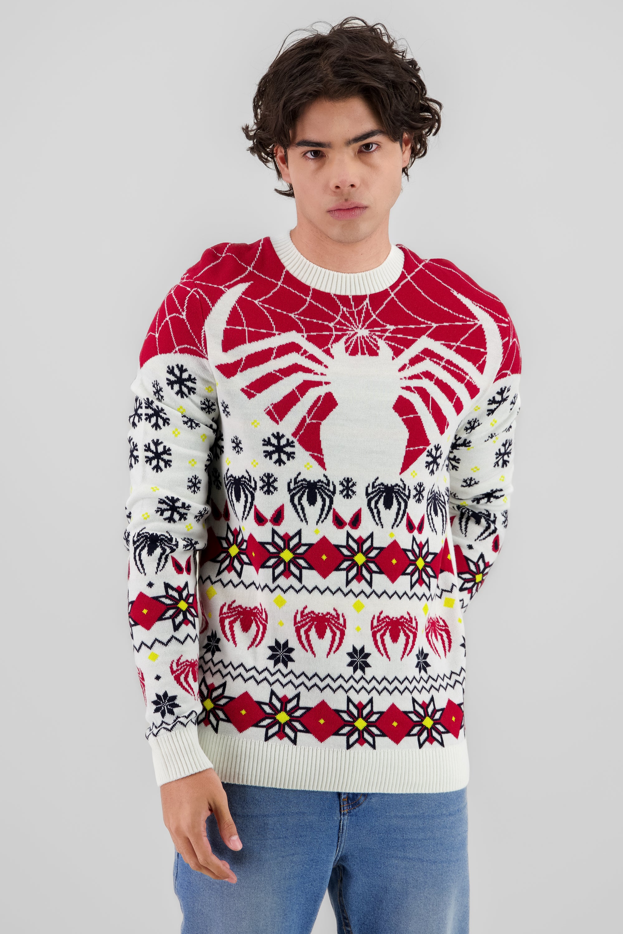 Suéter navideño Spiderman BLANCO