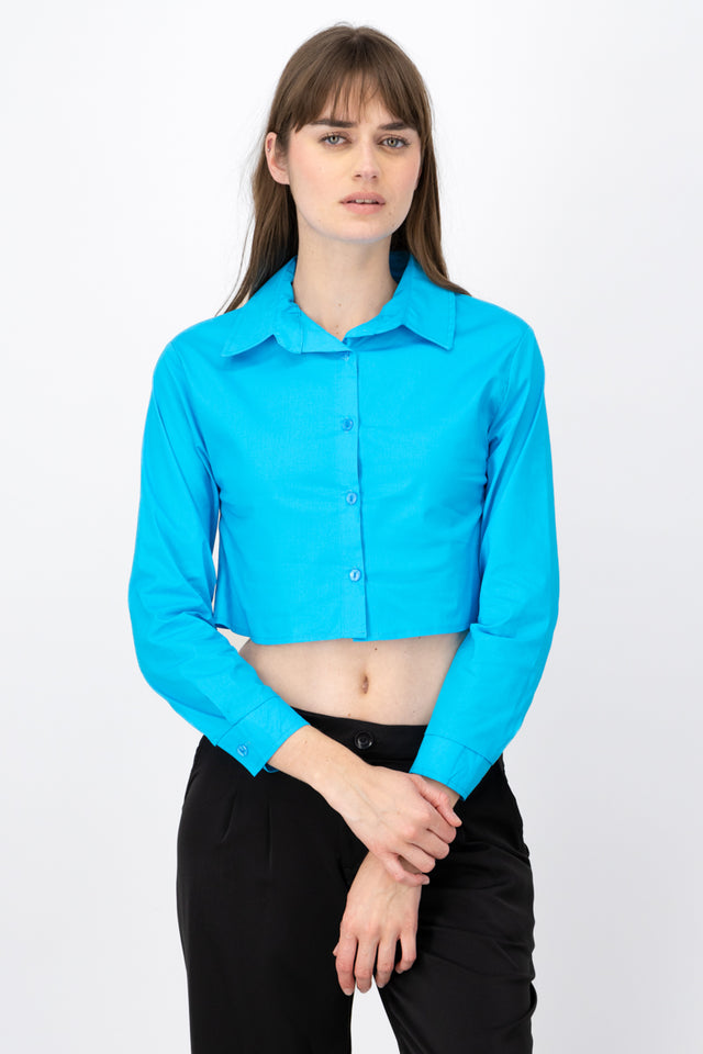 Camisa Crop Manga Larga