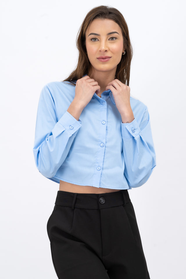 Camisa Crop Manga Larga