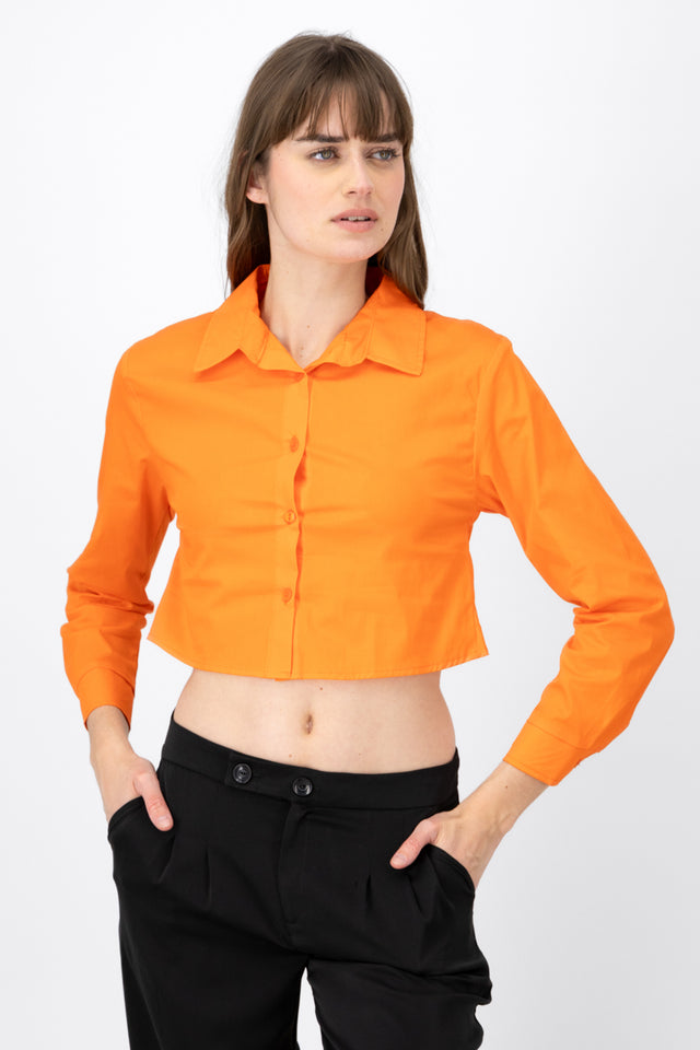 Camisa Crop Manga Larga