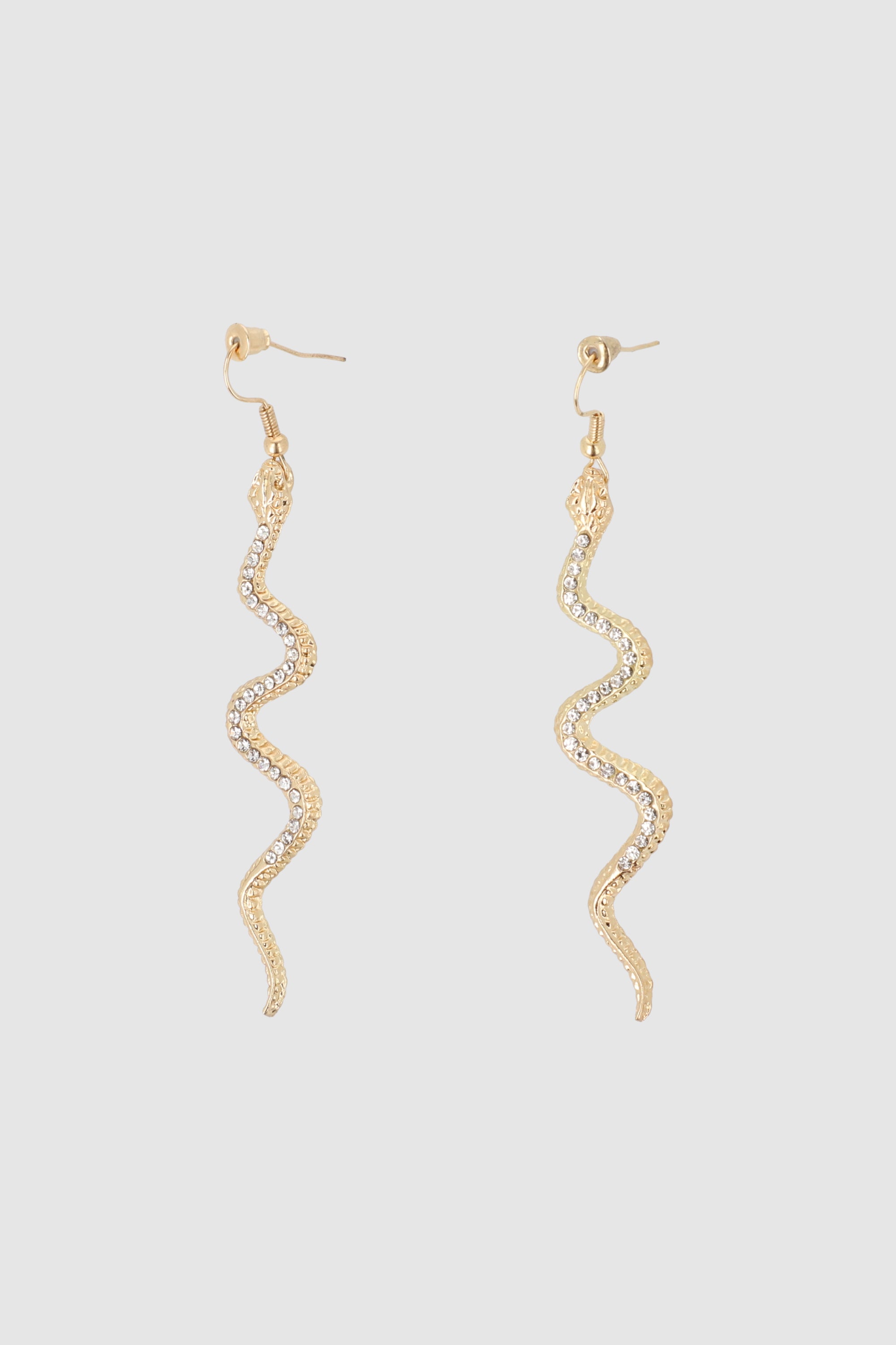 Aretes colgantes serpiente brillos ORO